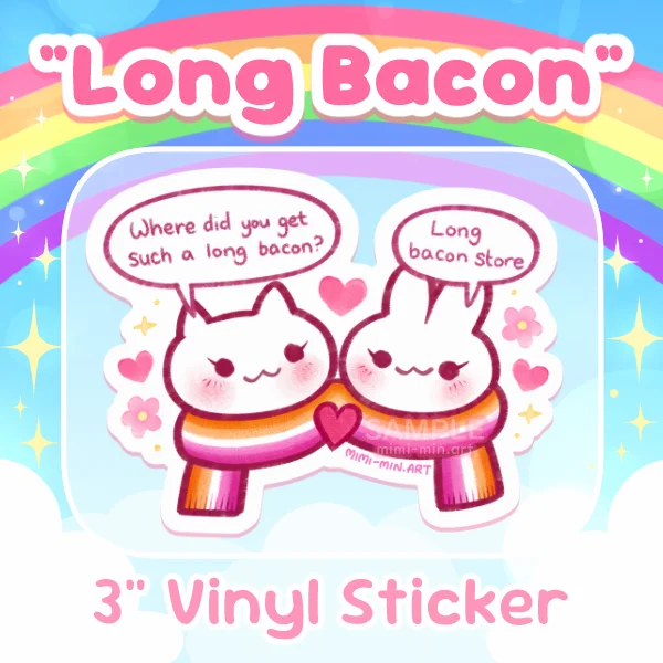 "Long Bacon" Vinyl Sticker product image (1)