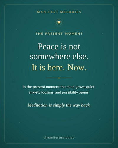 Most of your stress doesn't live here.

It lives in the past you replay and the future you rehearse.

But right now, in this ...
