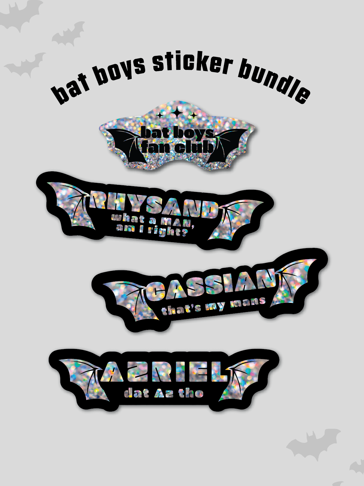 Bat Boy Sticker Bat Boys Sticker Bundle (Glitter) | Between Pages & Friends