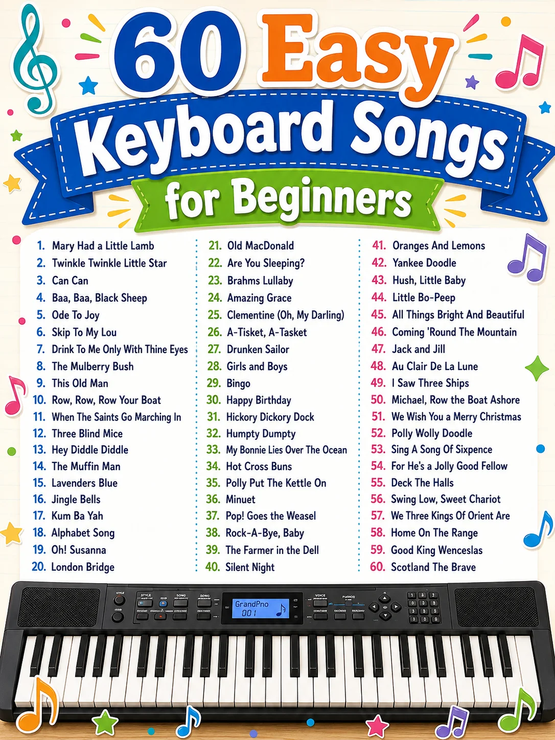 Easy Keyboard Songs for Beginners: 60 Fun and Easy Sheet Music Pieces with Letter Notes product image (4)