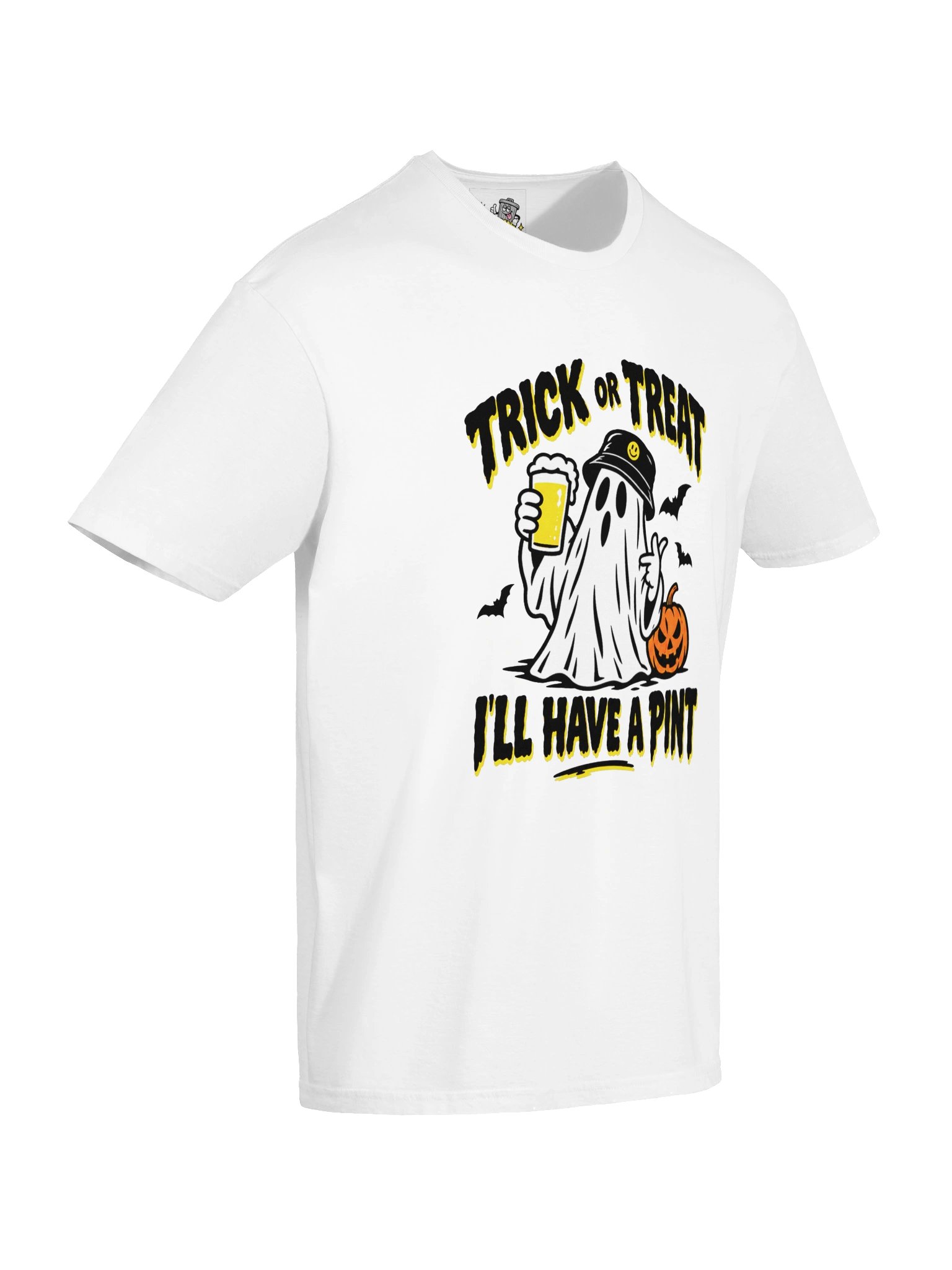 TRICK OR TREAT I'LL HAVE A PINT T-SHIRT (WHITE) product image (3)