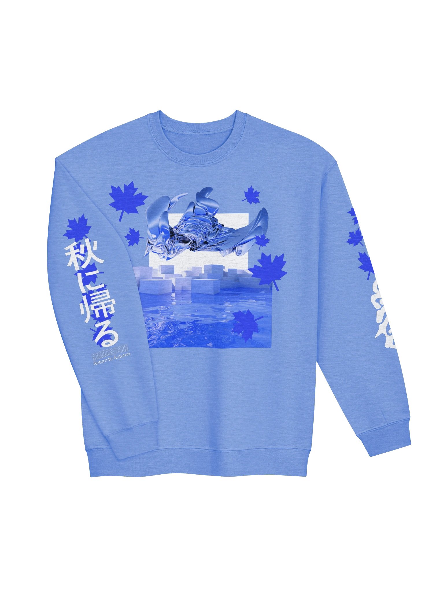 秋に帰る Return to Autumn Sweatshirt (Blue Edition) product image (19)