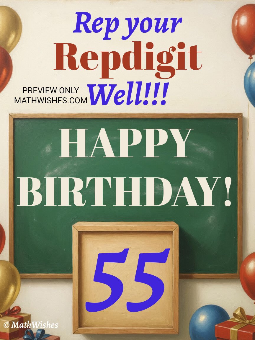 55th Birthday Card - Repdigit product image (1)