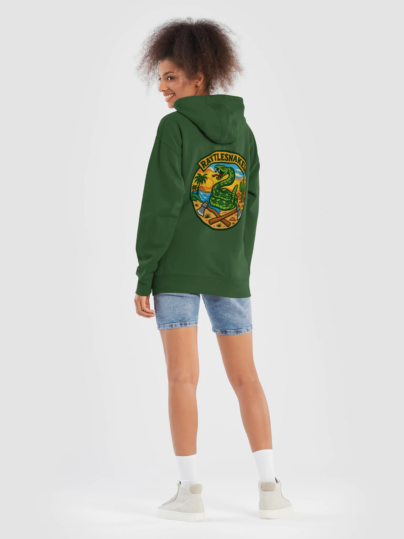 Green Pullover Patch Back Hoodie product image (8)