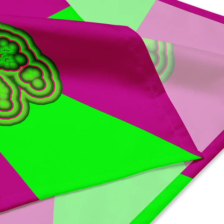 Neon Green Hot Pink Cannabis Bandana, Stoner Circus Style Summer Accessory, Weed Leaf Art product image (2)