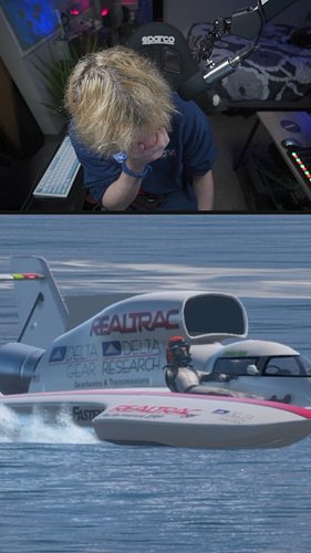 Side saddle hydroplaning.

#simracing #racing #boat