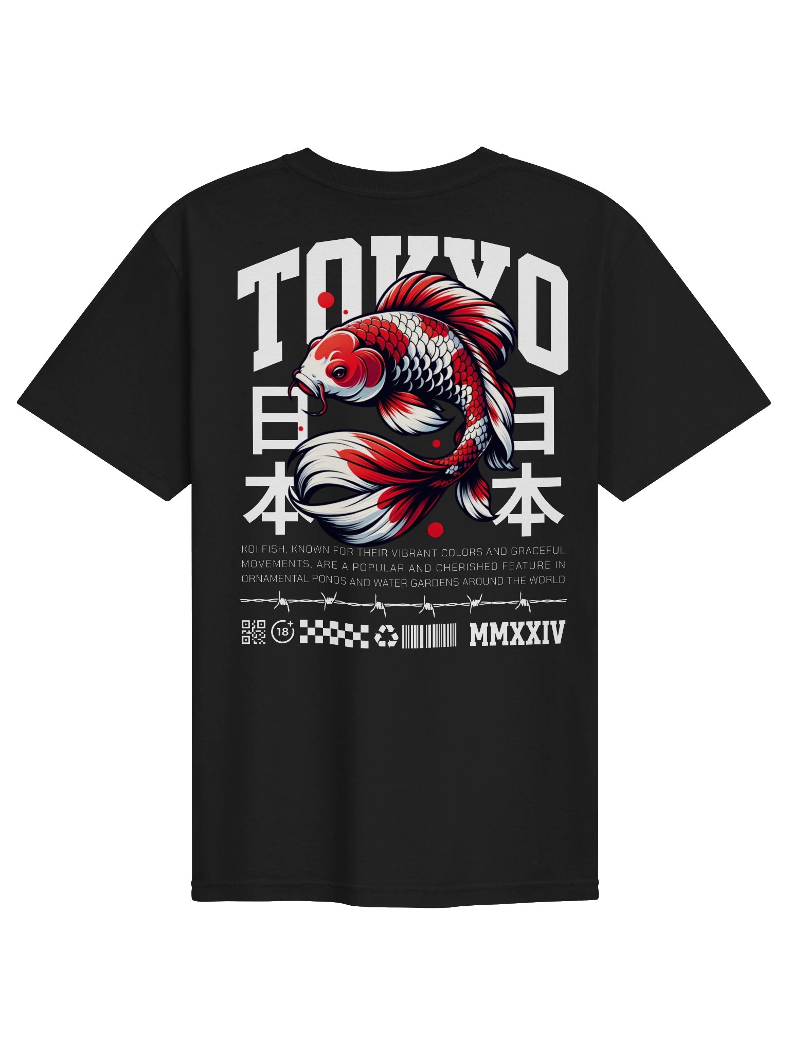 Tokyo Koi Fish Japanese Streetwear Graphic Tee – Awaken Aesthetic Oversized T-Shirt product image (6)