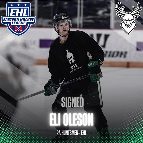 Eli Oleson has signed with the @pahuntsmen of the EHL for the 26-27” season!