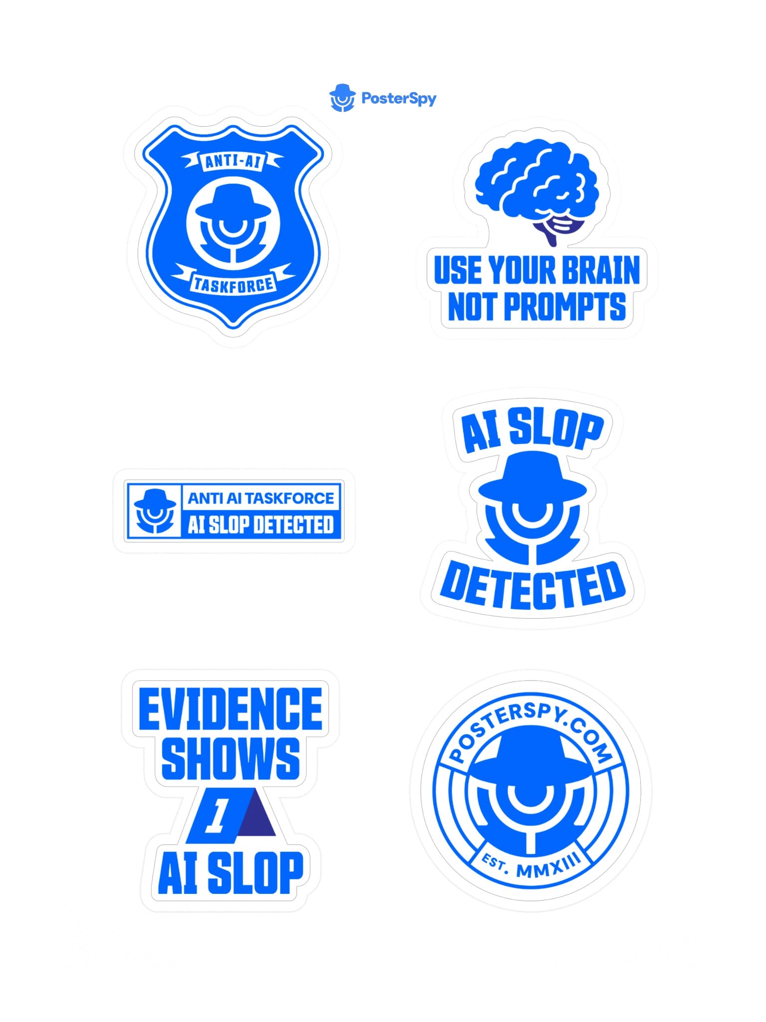 PosterSpy Anti AI Taskforce Sticker Pack product image (3)
