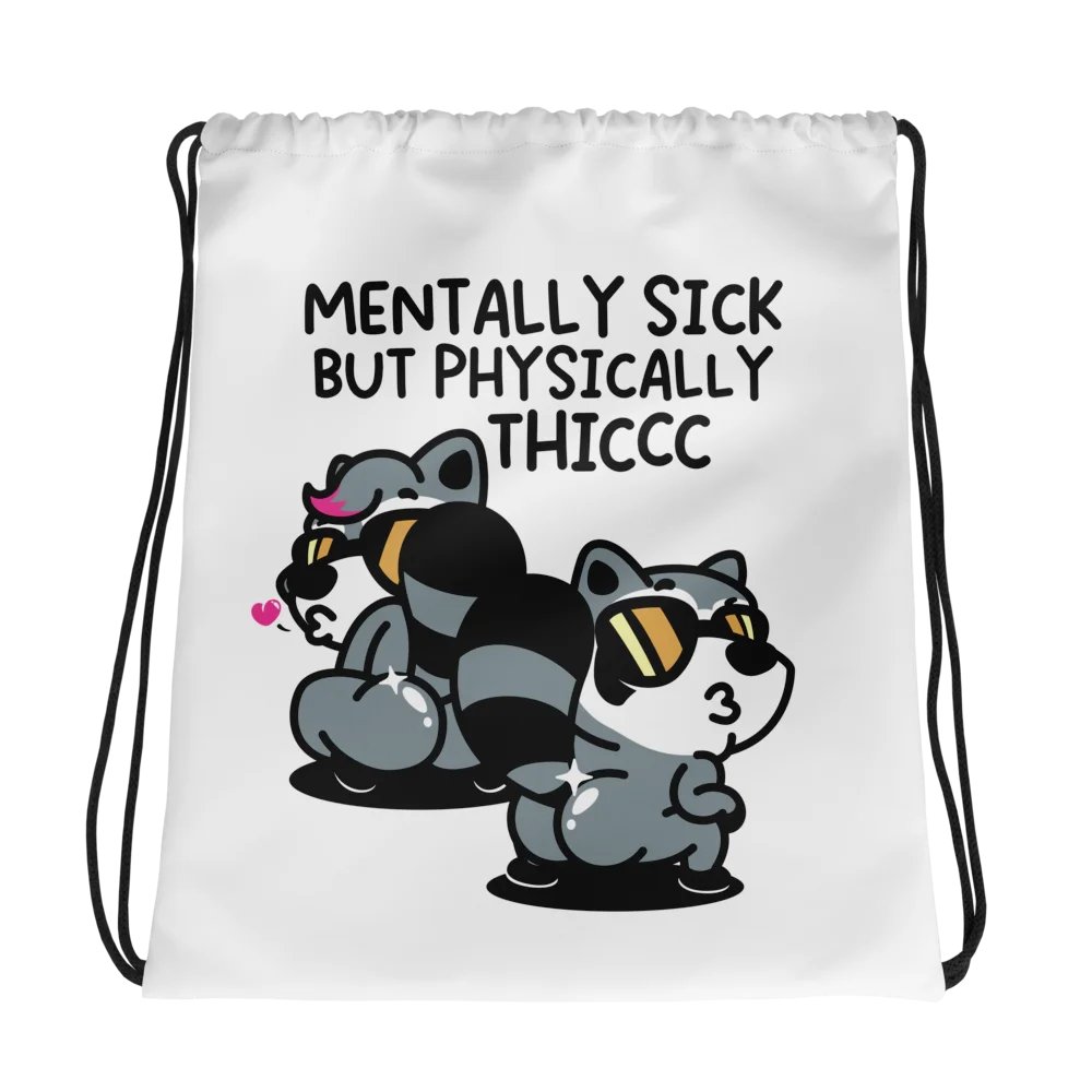 Physically Thiccc Drawstring Bag product image (1)