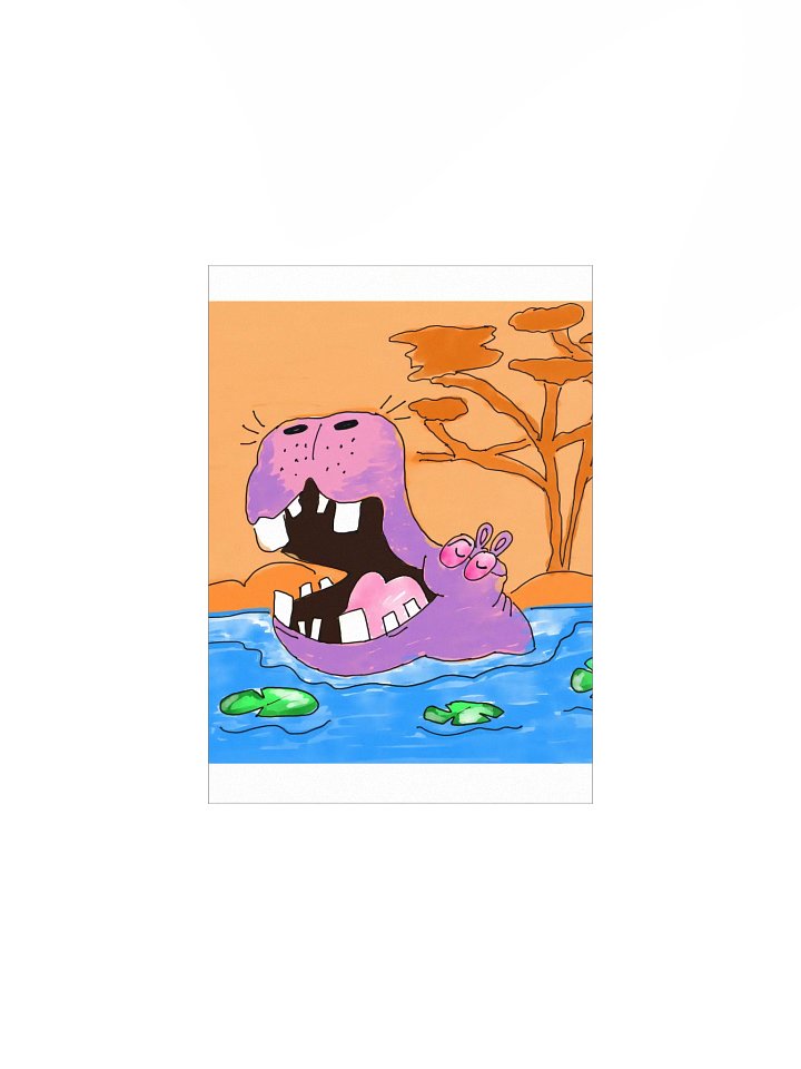"Chilling time....Hippo" Print product image (1)