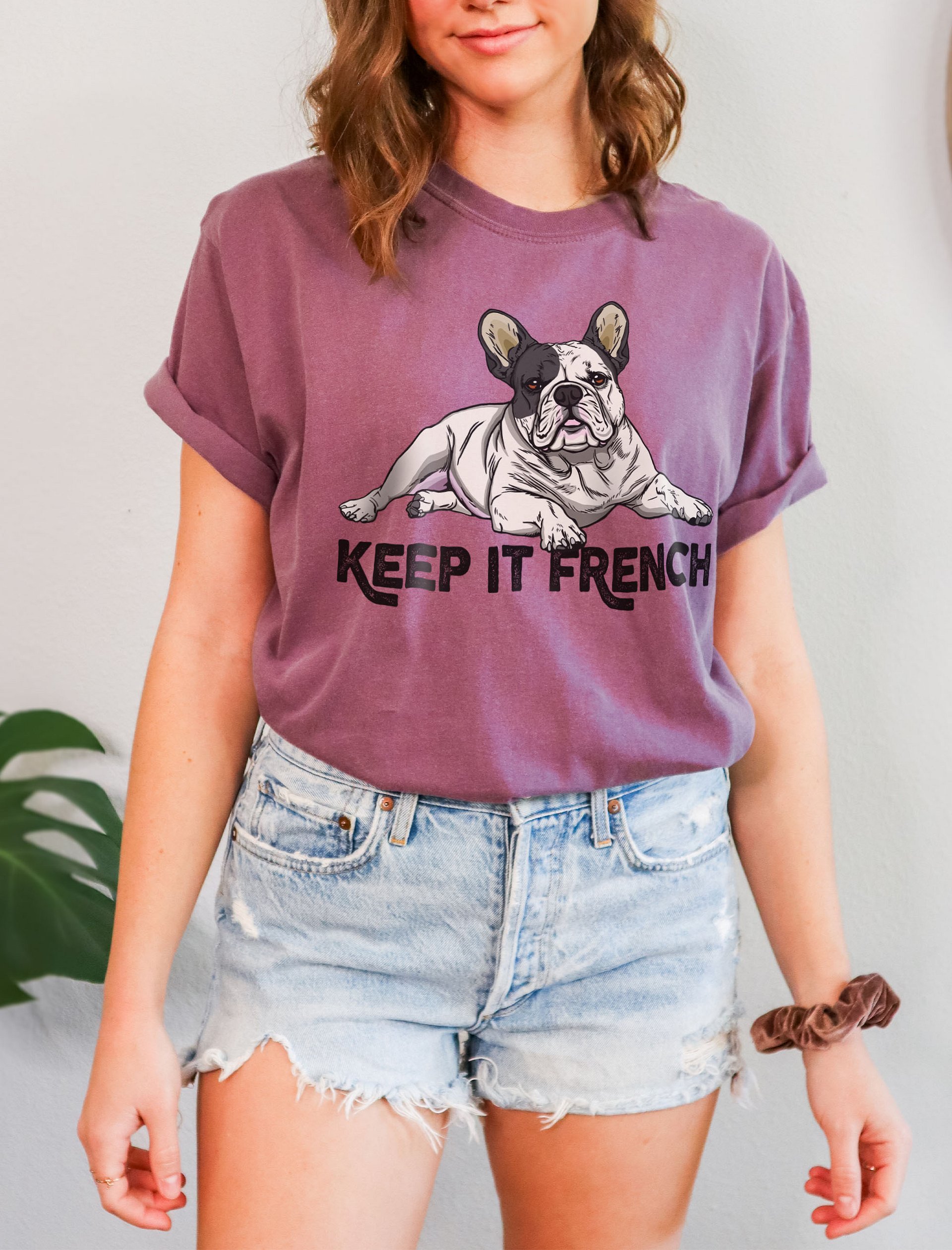 Keep It French T-Shirt of a French Bulldog (Pied) | Funny T-Shirt for Frenchie Paw-rents product image (2)