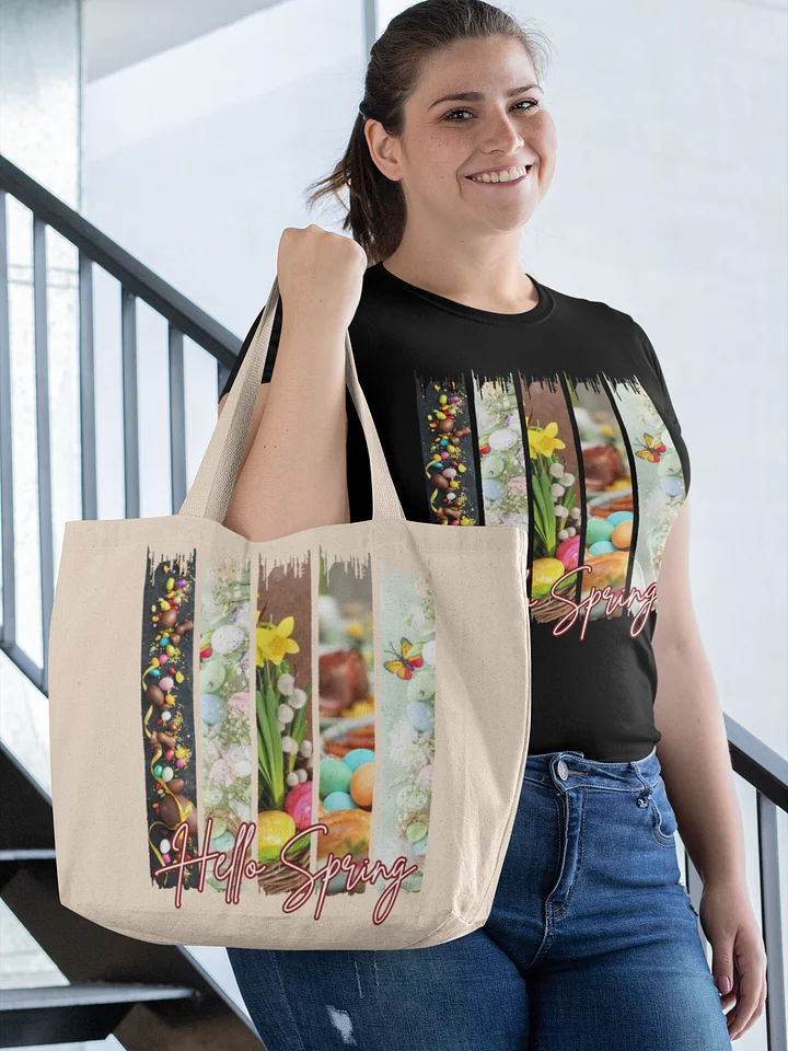 Hello Spring Brush Stroke Organic Tote Bag product image (1)