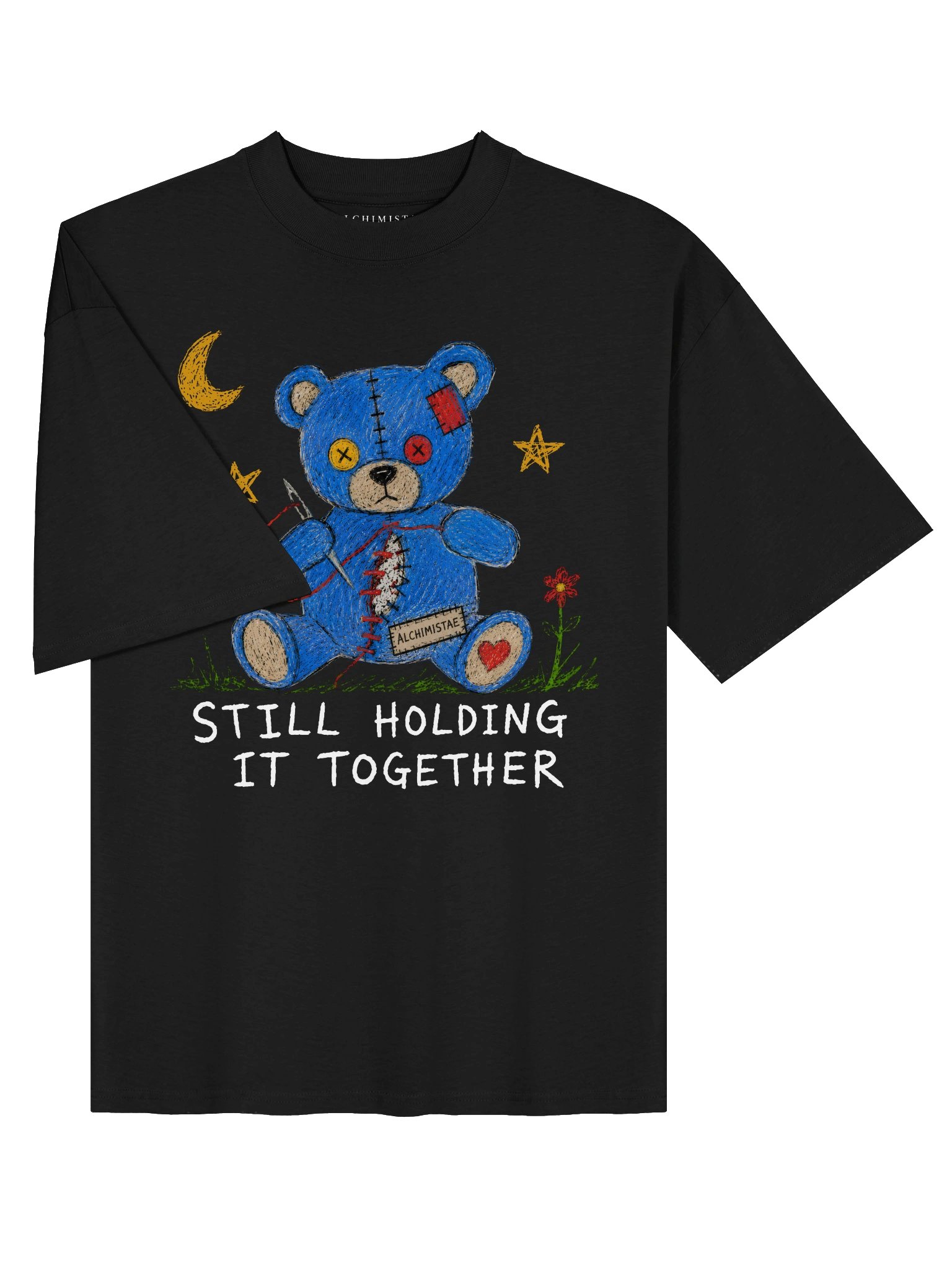 T-Shirt Unisex Oversize Coton Bio Poids Lourd - HOLDING IT TOGETHER product image (9)