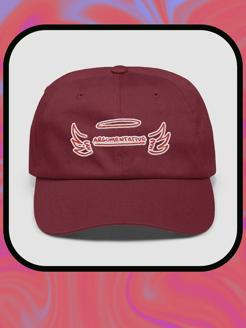 ANGELIC (red bubble design) classic dad hat product image (1)