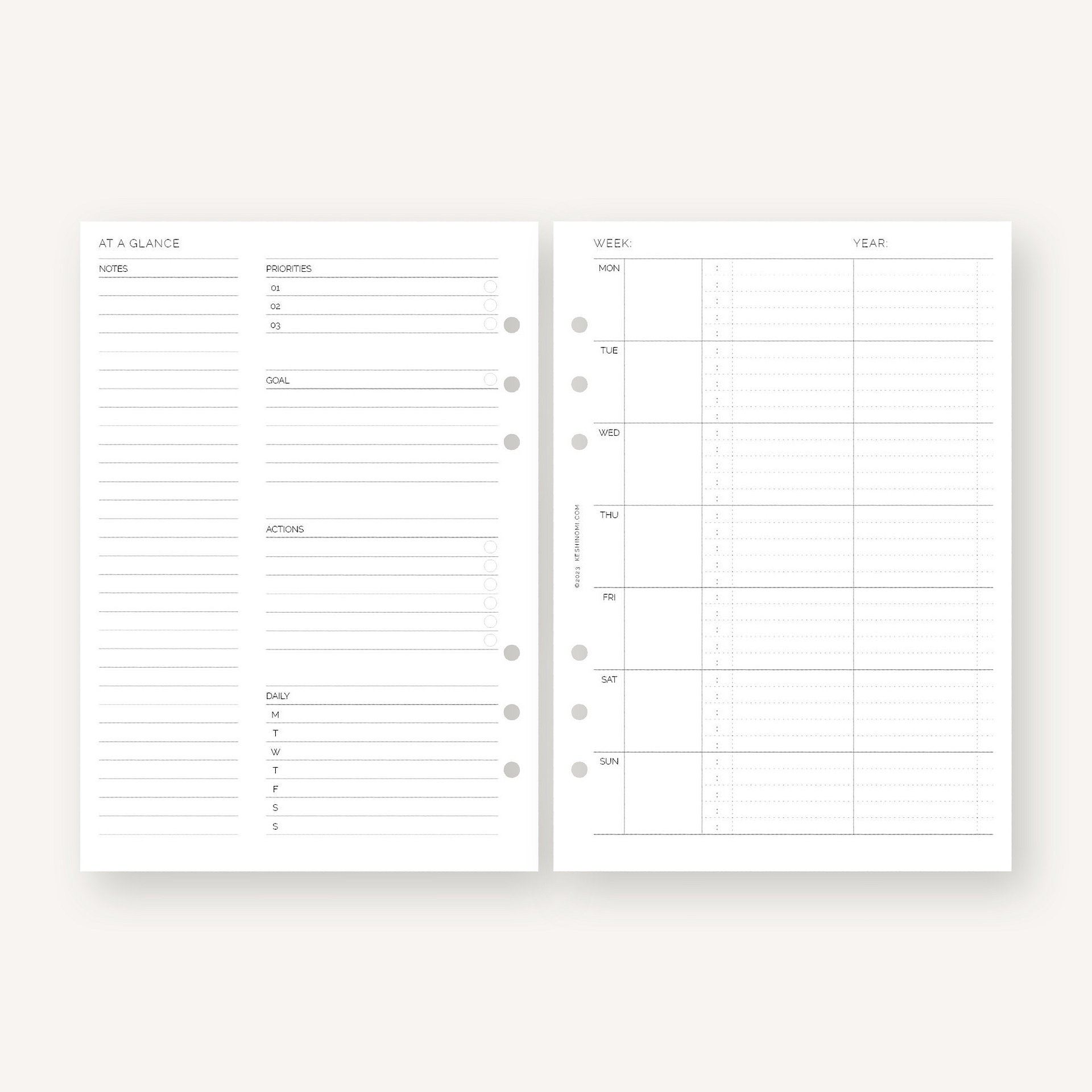 The Undated Weekly - Printable A5 Planner Insert product image (3)
