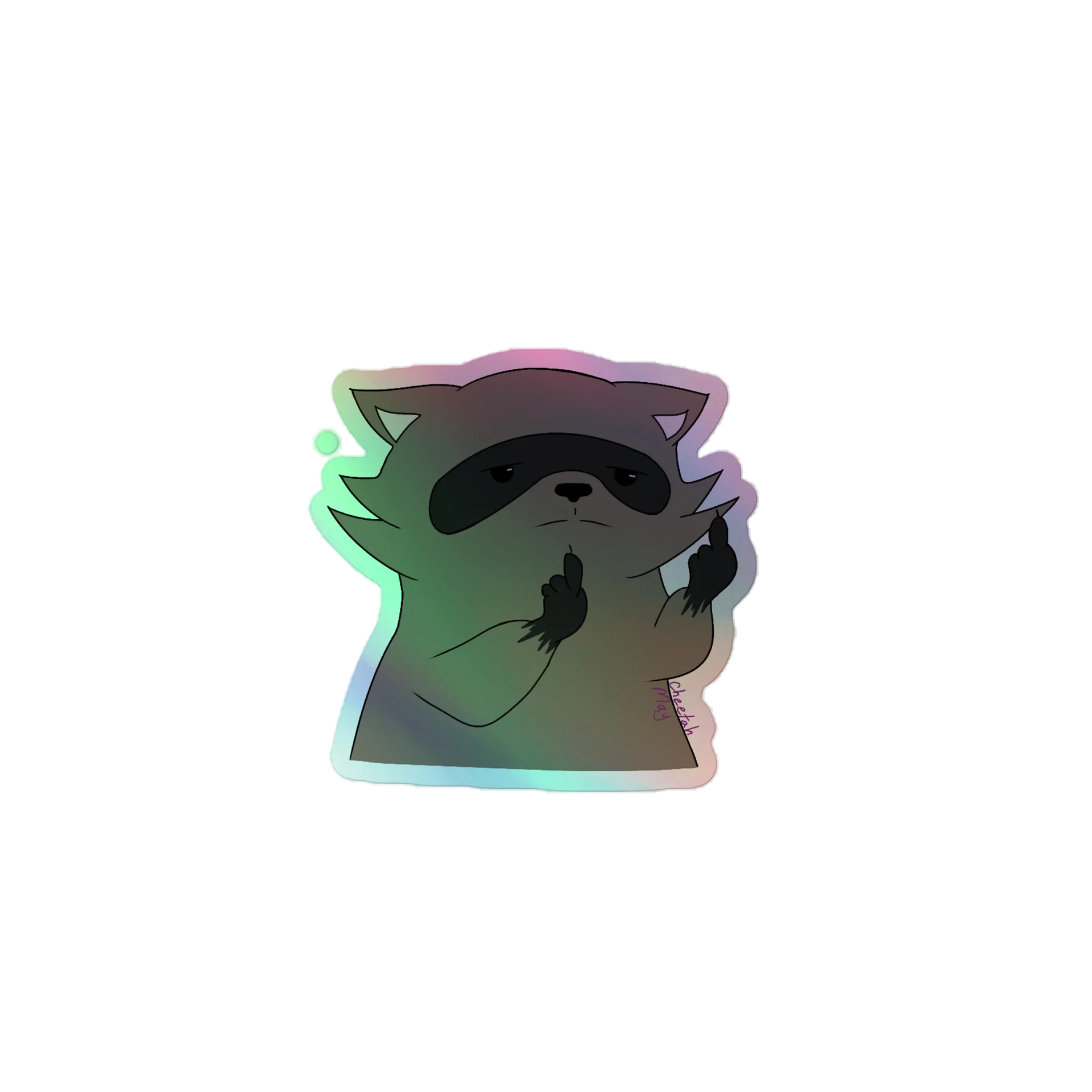 RespawnRaccoon's Middle Finger Holographic Sticker product image (1)