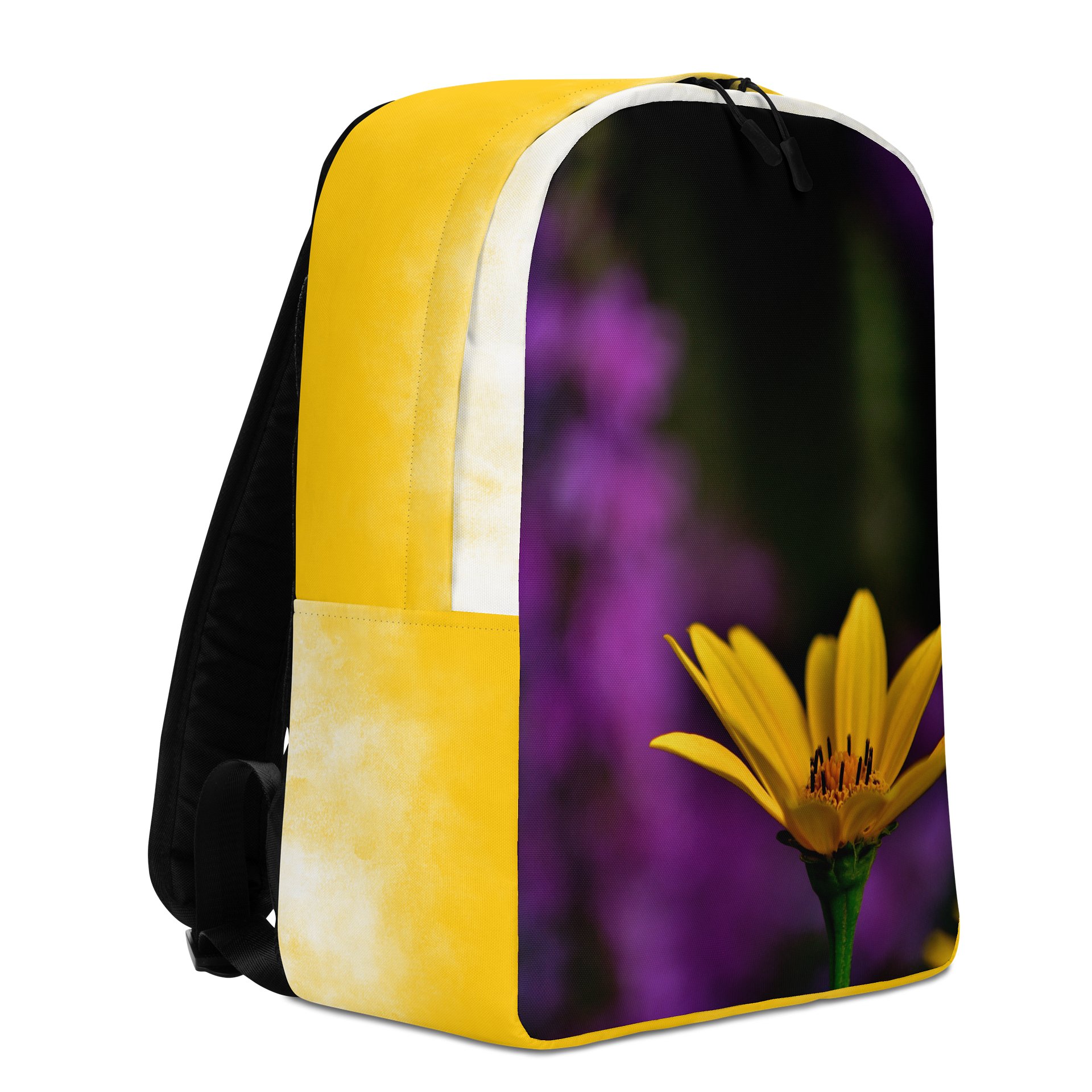 Design-backpack - Bright yellow blossom against a purple background Light-colored product image (5)