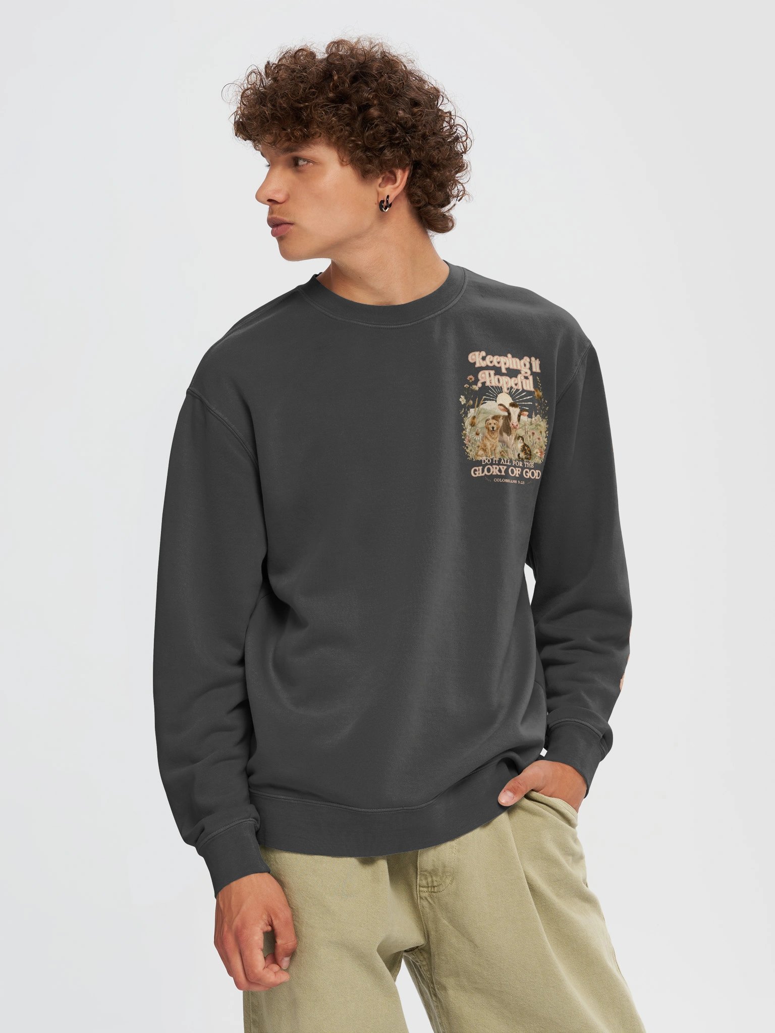 Glory of God Pigment-Dyed Unisex Crewneck product image (5)