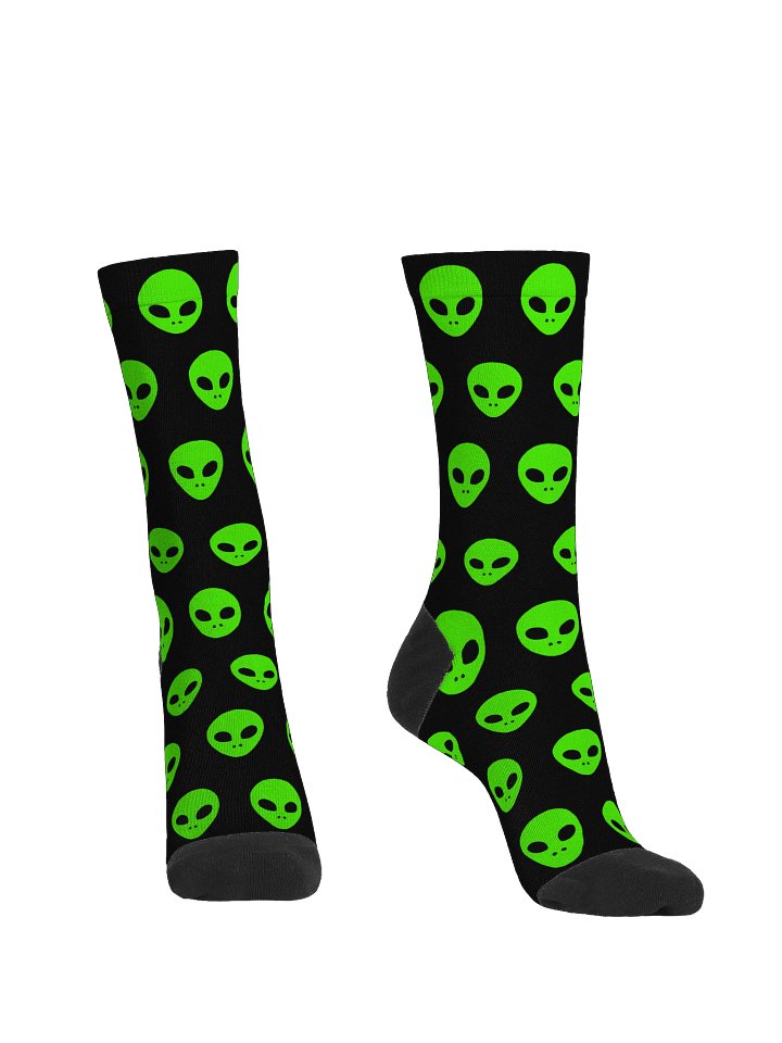 Neon Green Martians Eco Friendly Crew Socks product image (2)