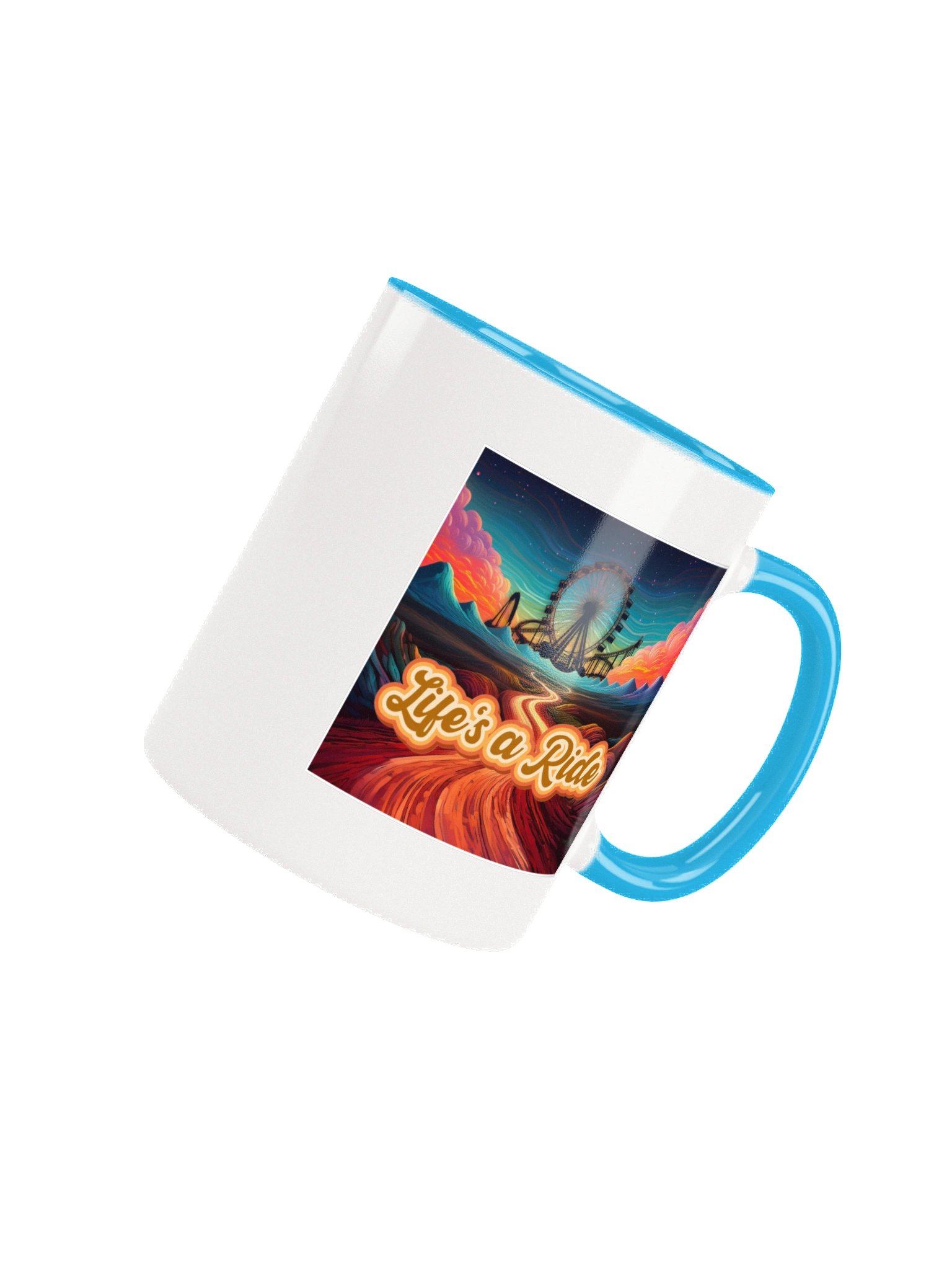 Life's A Ride Blue Ceramic Mug product image (4)