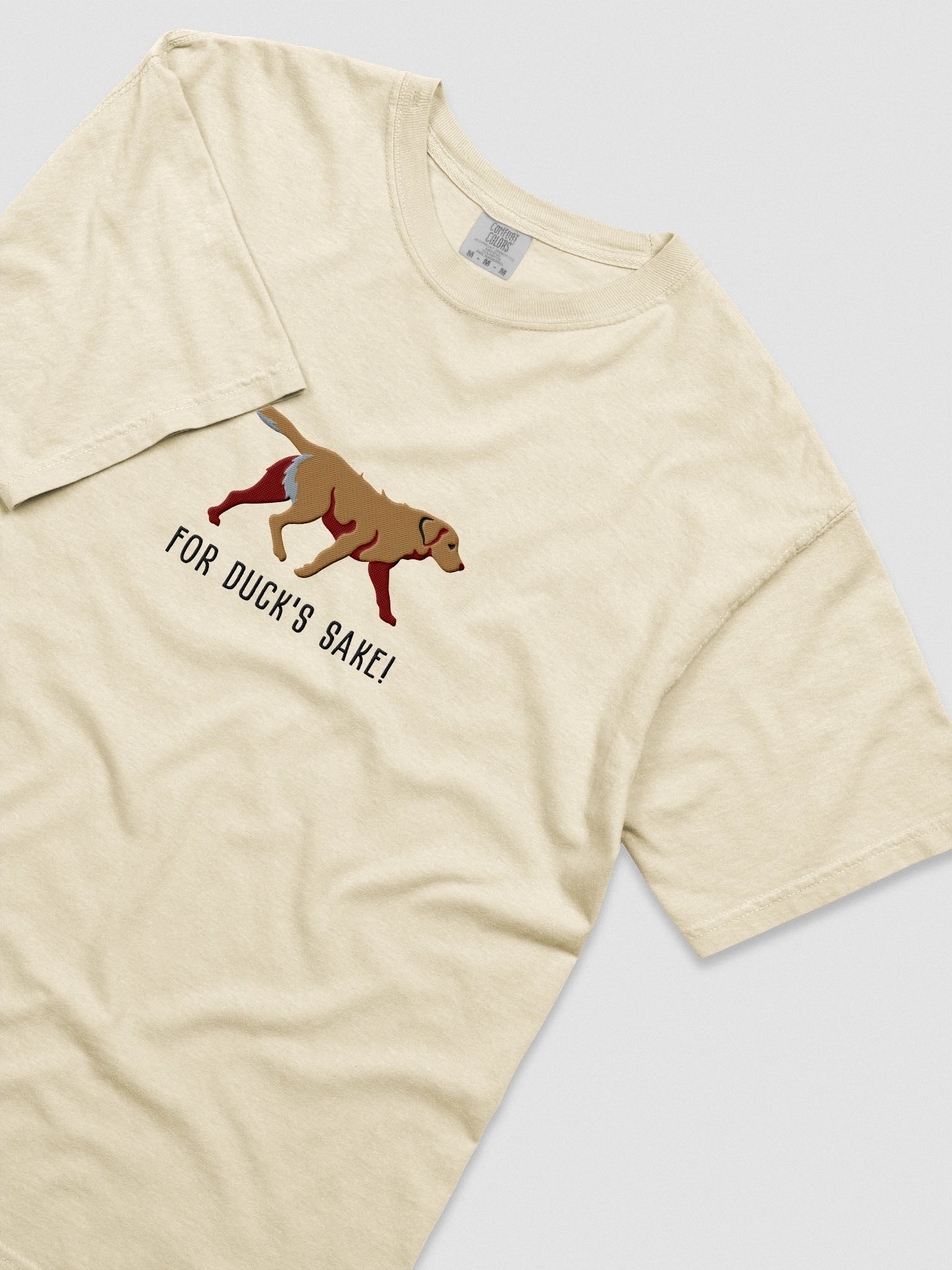 For Duck's Sake T-Shirt(Embroidered) of a Chesapeake Bay Retriever(Tan) product image (8)