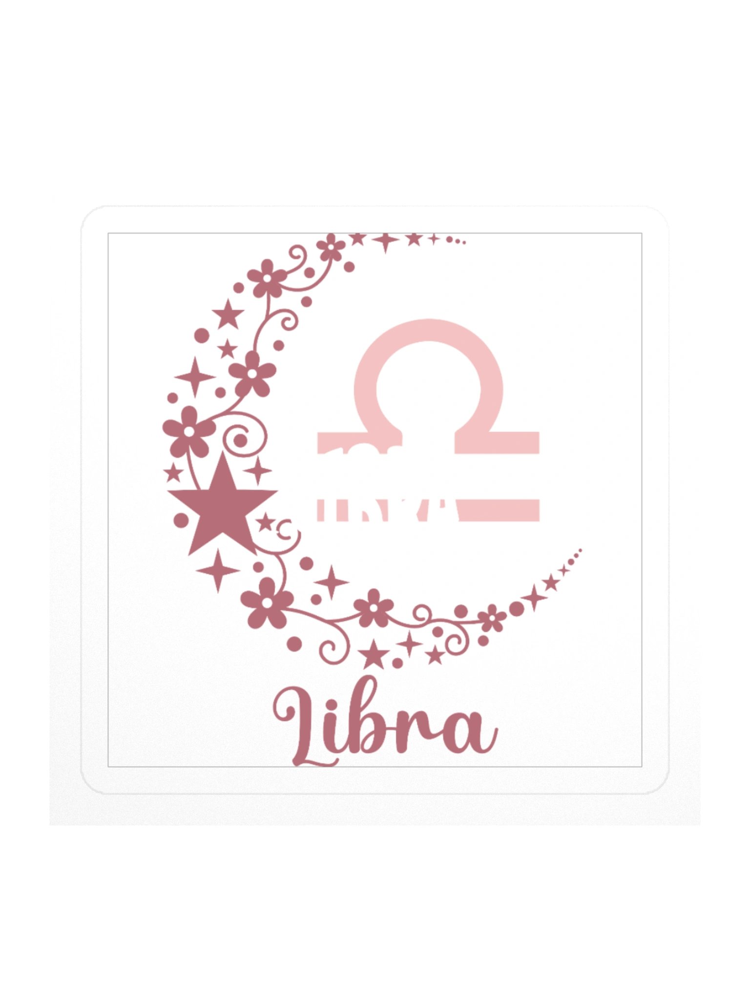 Libra Zodiac Sticker — Artistic Floral Symbol Design product image (1)