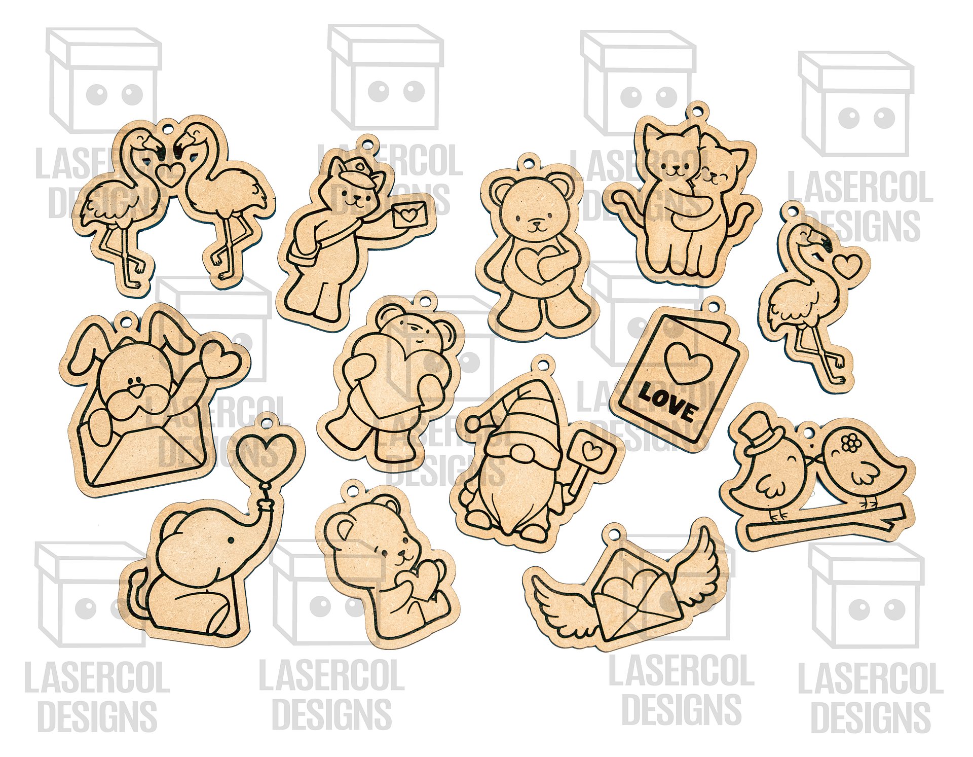 Valentine's Day Cutouts / Tags - Laser Cut Files product image (2)