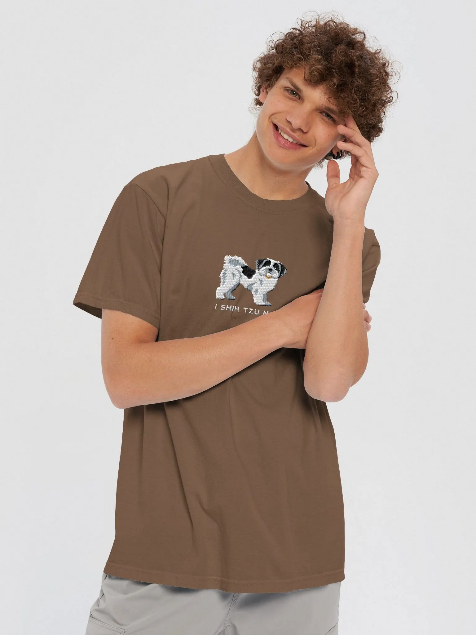 I Shih Tzu Not T-Shirt(Embroidered) of a Shih Tzu(Black & White) product image (8)
