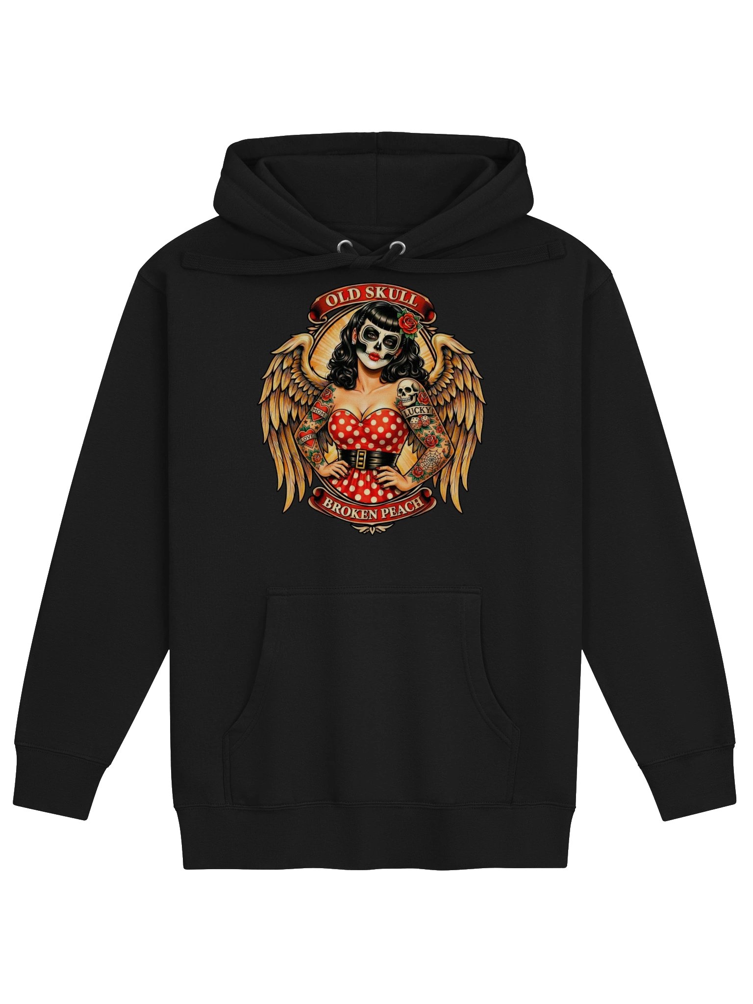 Broken Peach – Unisex Old Skull Hoodie product image (1)