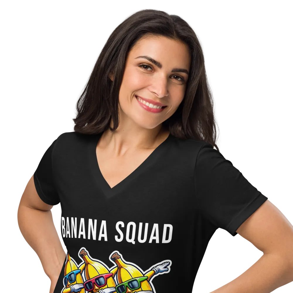 Dabbing Bananas Women's Relaxed V-Neck T-Shirt product image (10)