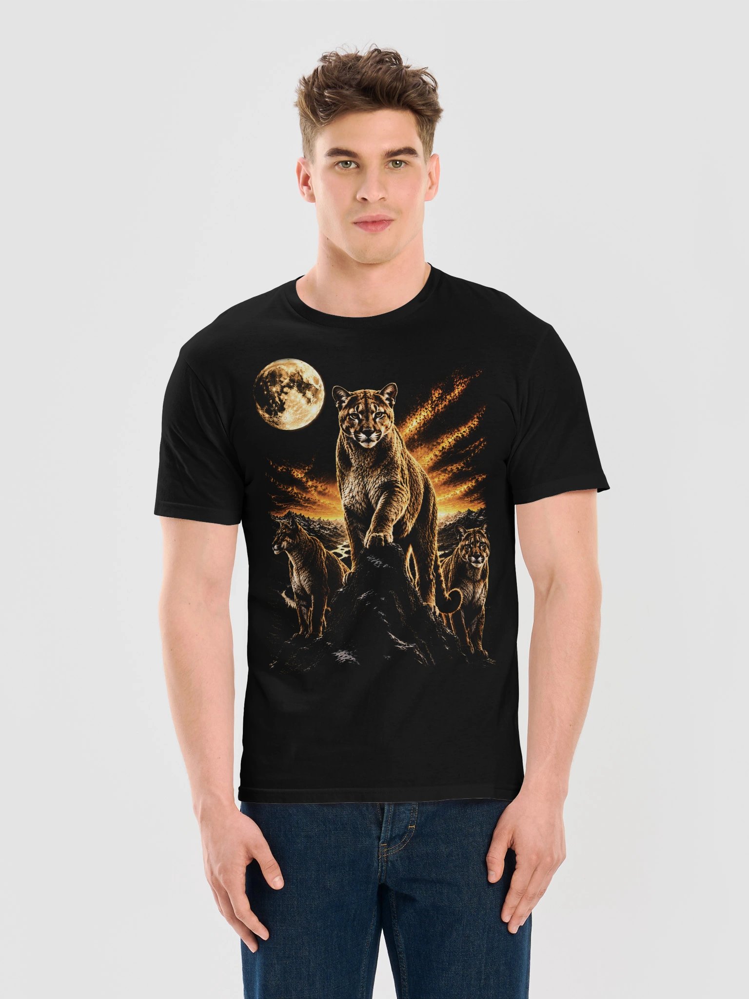 Cougar Howling Moon Tshirt | Legendary Wildlife Shirt product image (11)