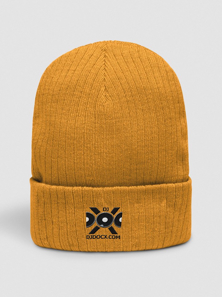 DJDocX Organic Ribbed Beanie - Black Logo product image (3)