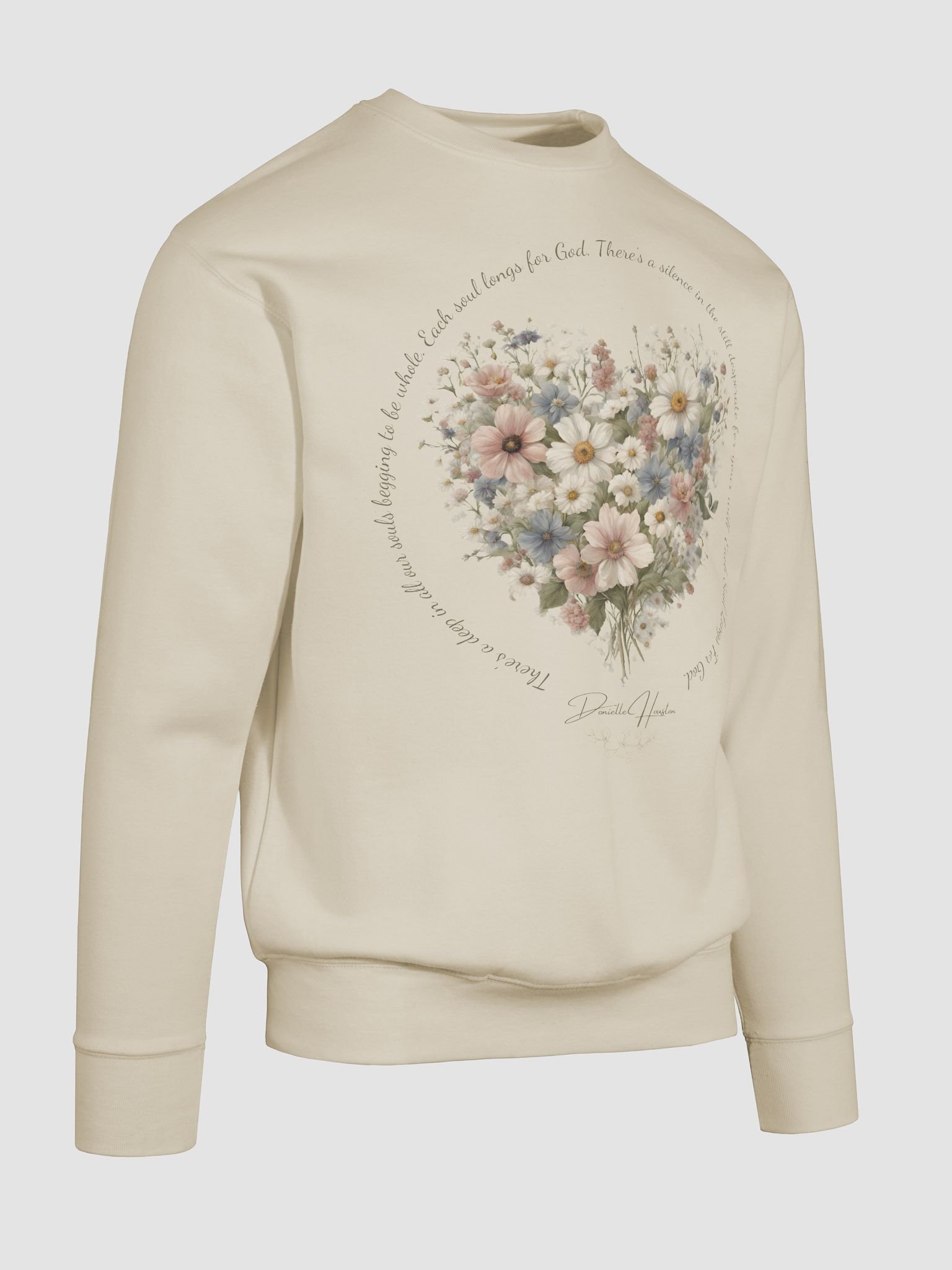 "Each Soul Longs For God" Floral Heart Sweatshirt | Dark Print product image (19)