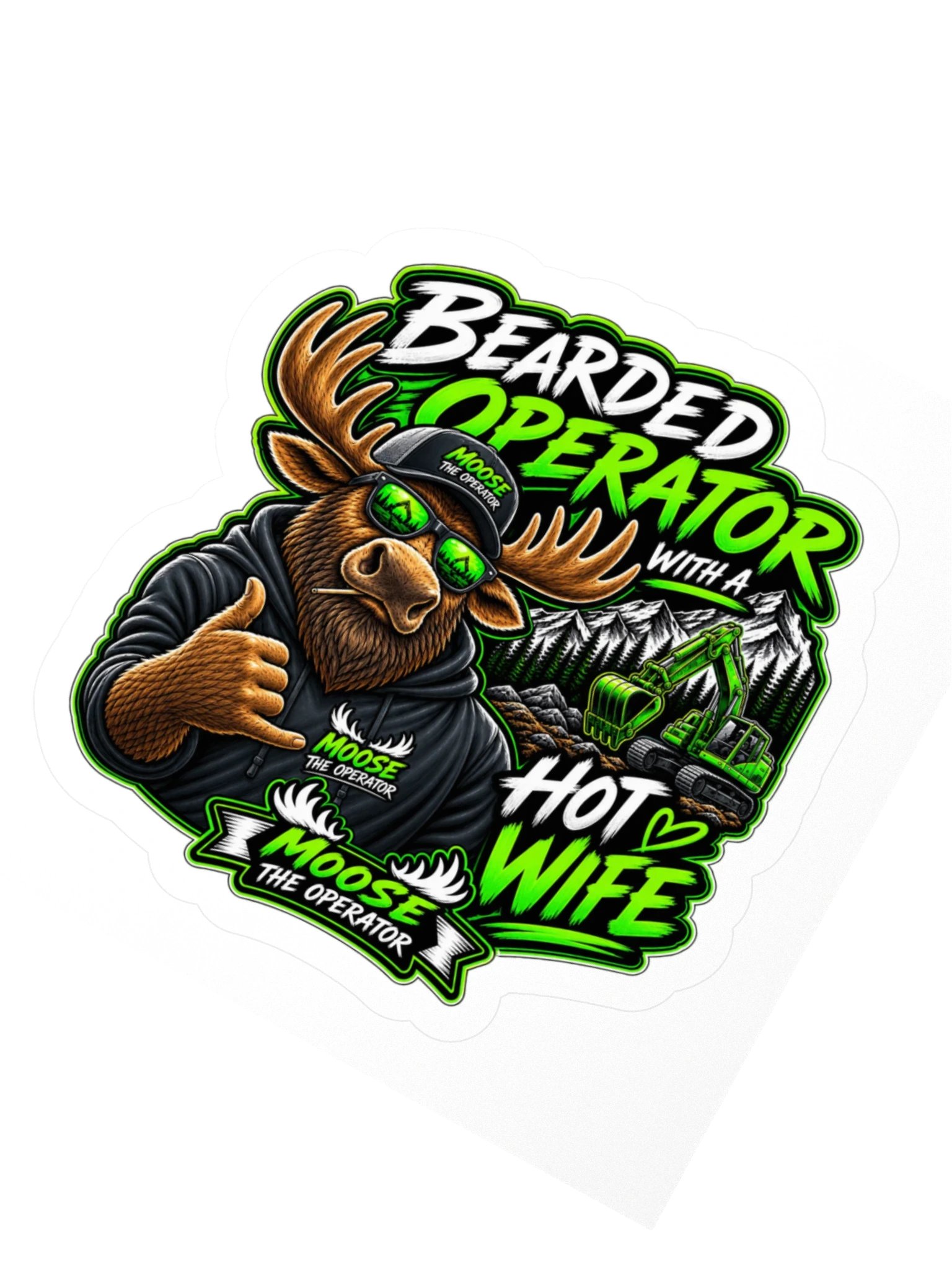 Bearded Operator Kiss Cut Stickers product image (2)