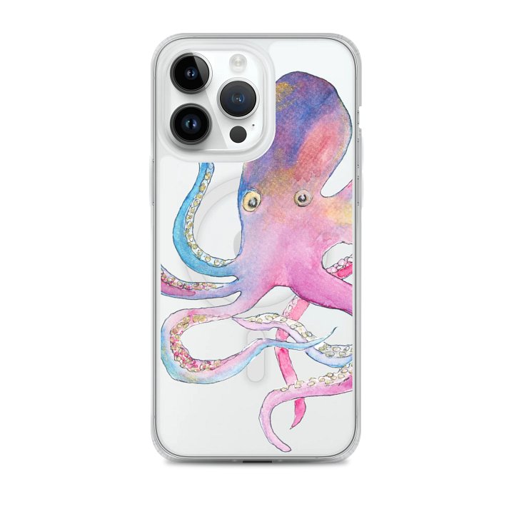 Rainbow Octopus Clear MagSafe iPhone Case product image (1)