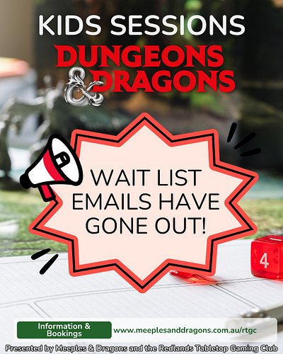 Are you on the wait list for our Kids D&D program? Emails went out last week to confirm that we have a new Dungeon Master rea...