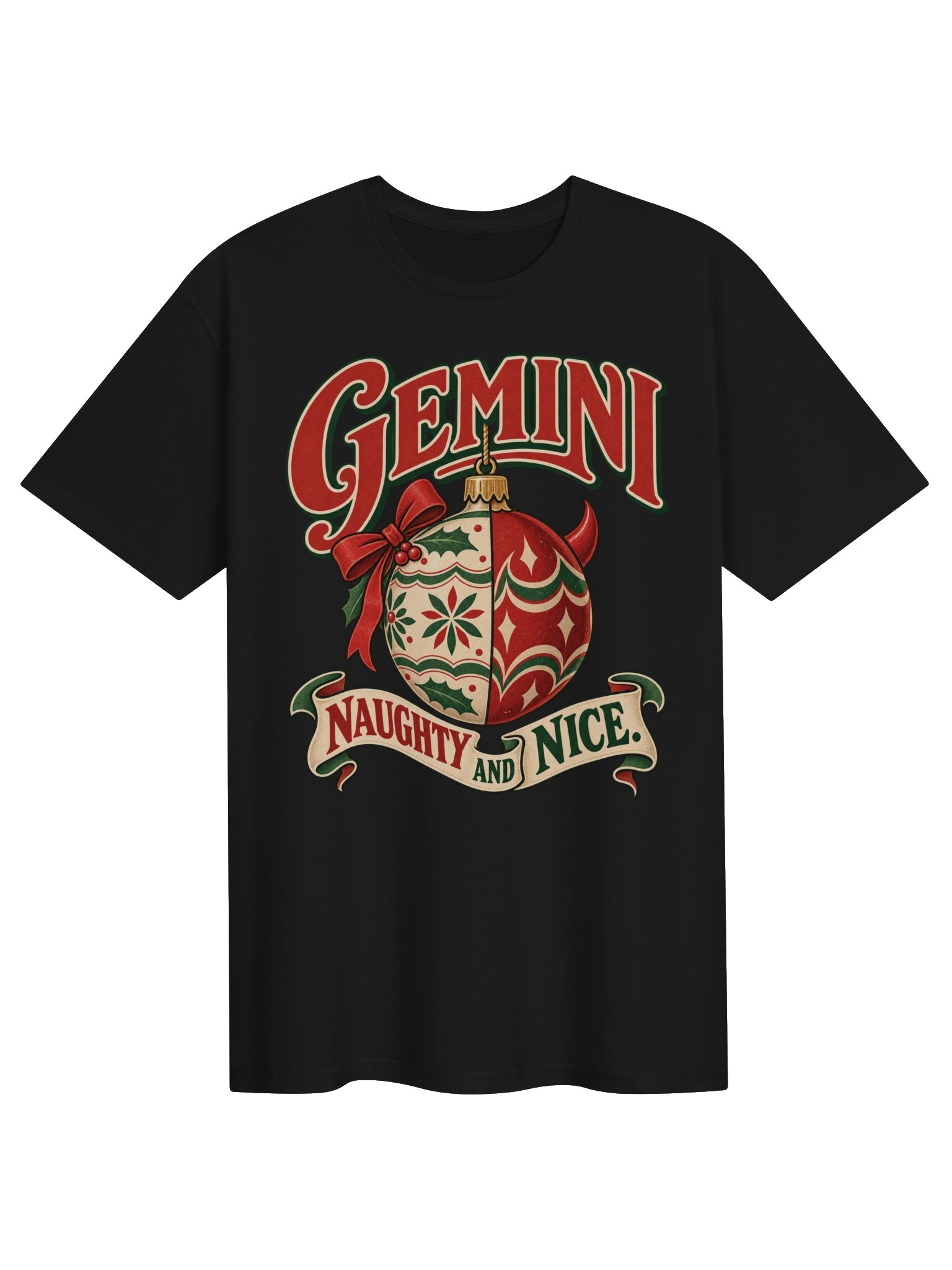 Gemini Naughty and Nice Christmas T-Shirt product image (1)