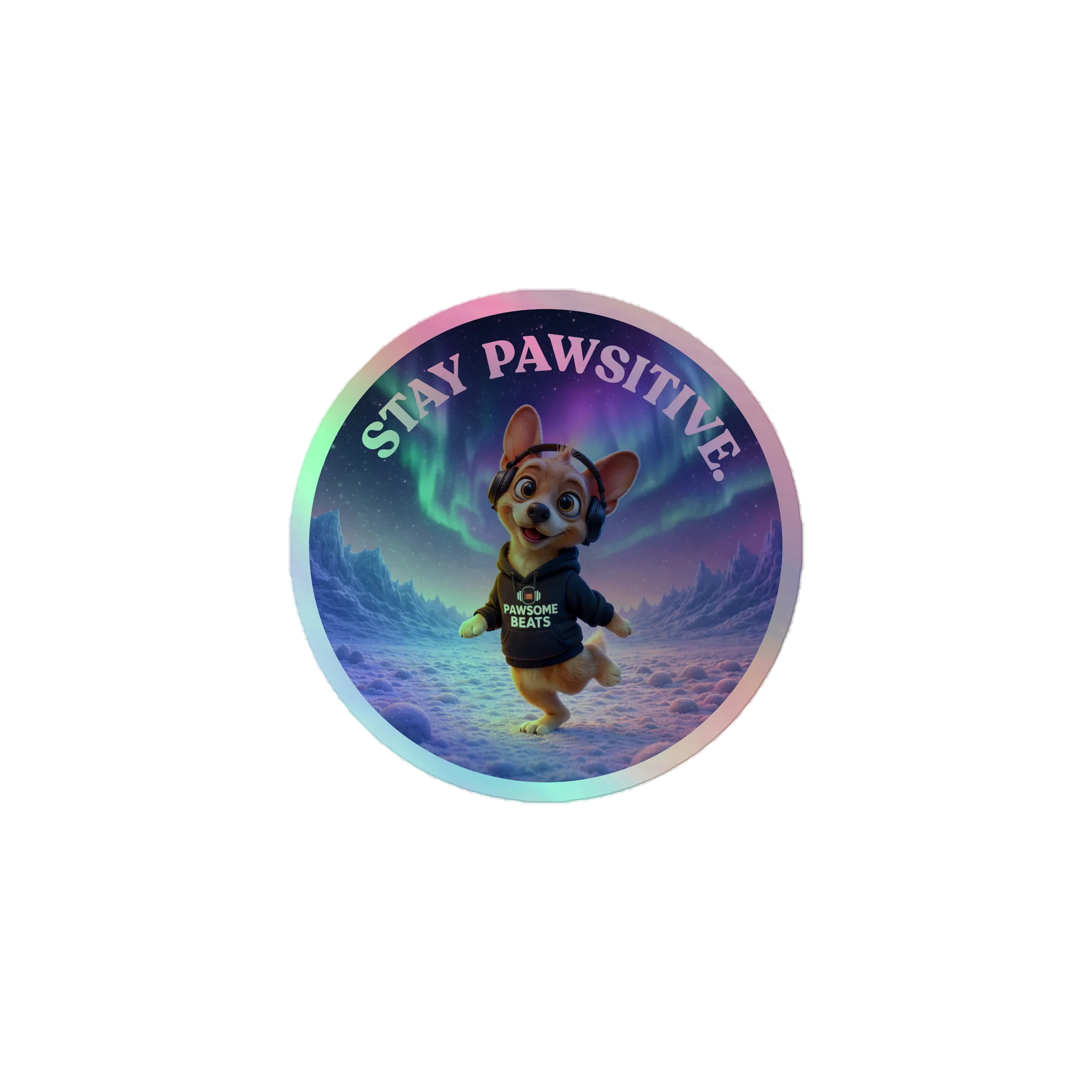 Pawsome Beats Holographic Sticker Sheet product image (1)