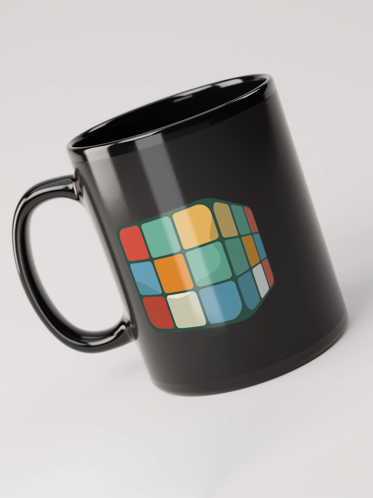 70s Rubiks Cube Black Coffee Mug - Double Sided Print product image (9)