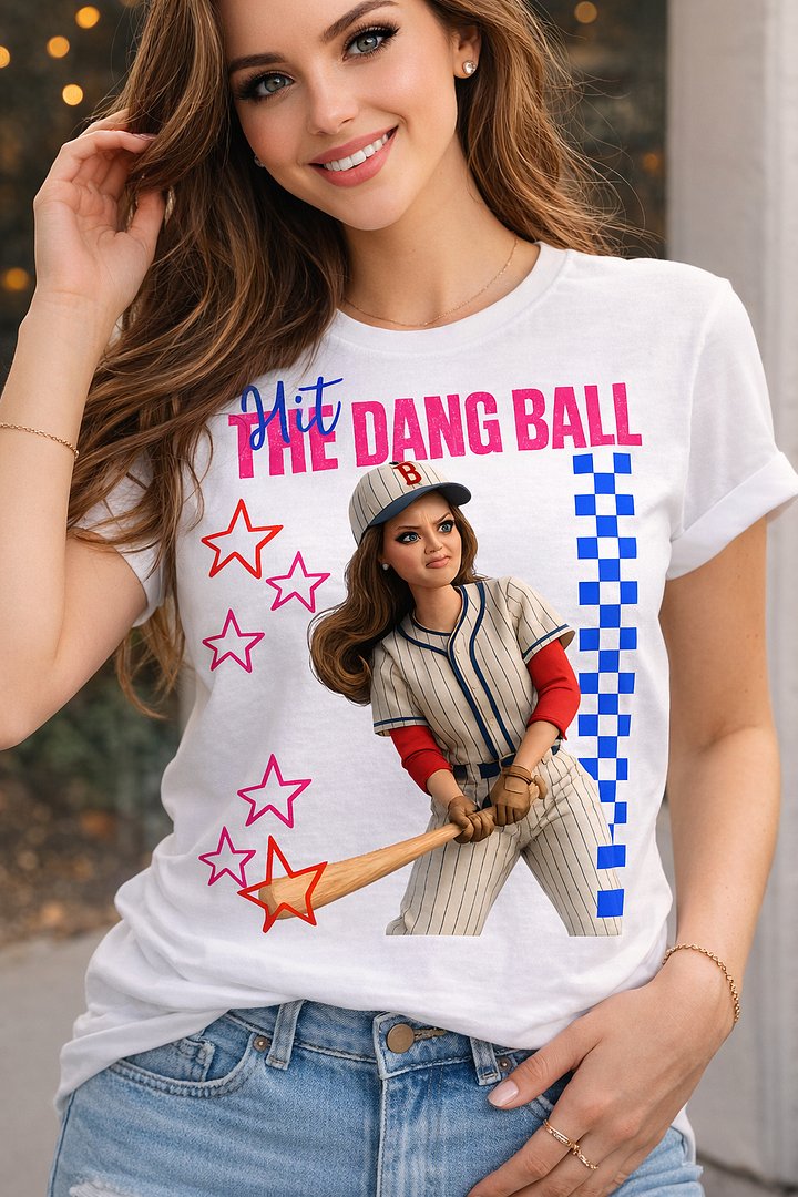 Hit The Dang Ball Shirt - Vintage Doll Baseball Tee - Retro MLB 2026 Game Day Graphic Shirt - Sassy Baseball Mom Apparel product image (1)