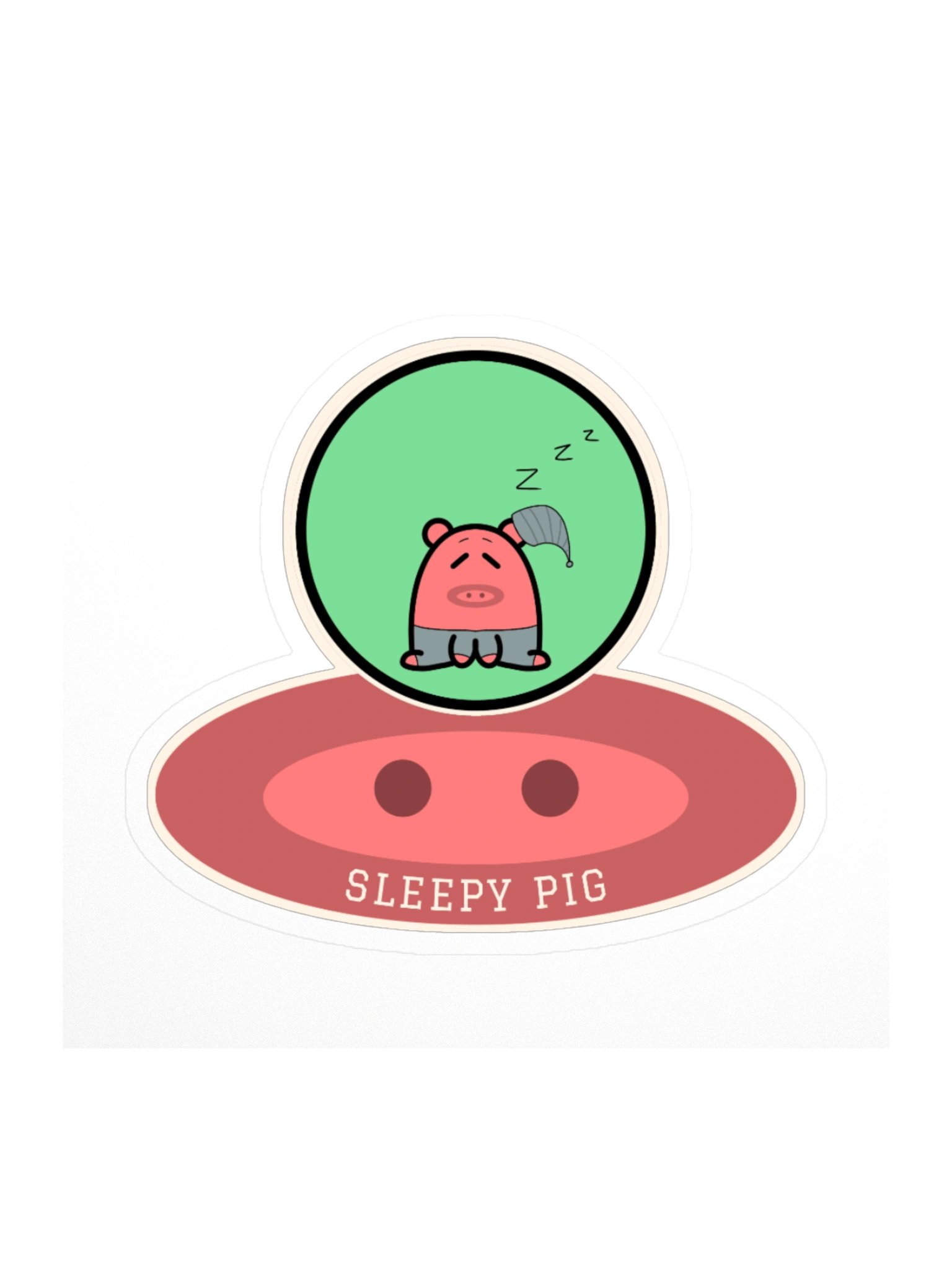 Sleepy Pig Snout Sticker product image (2)
