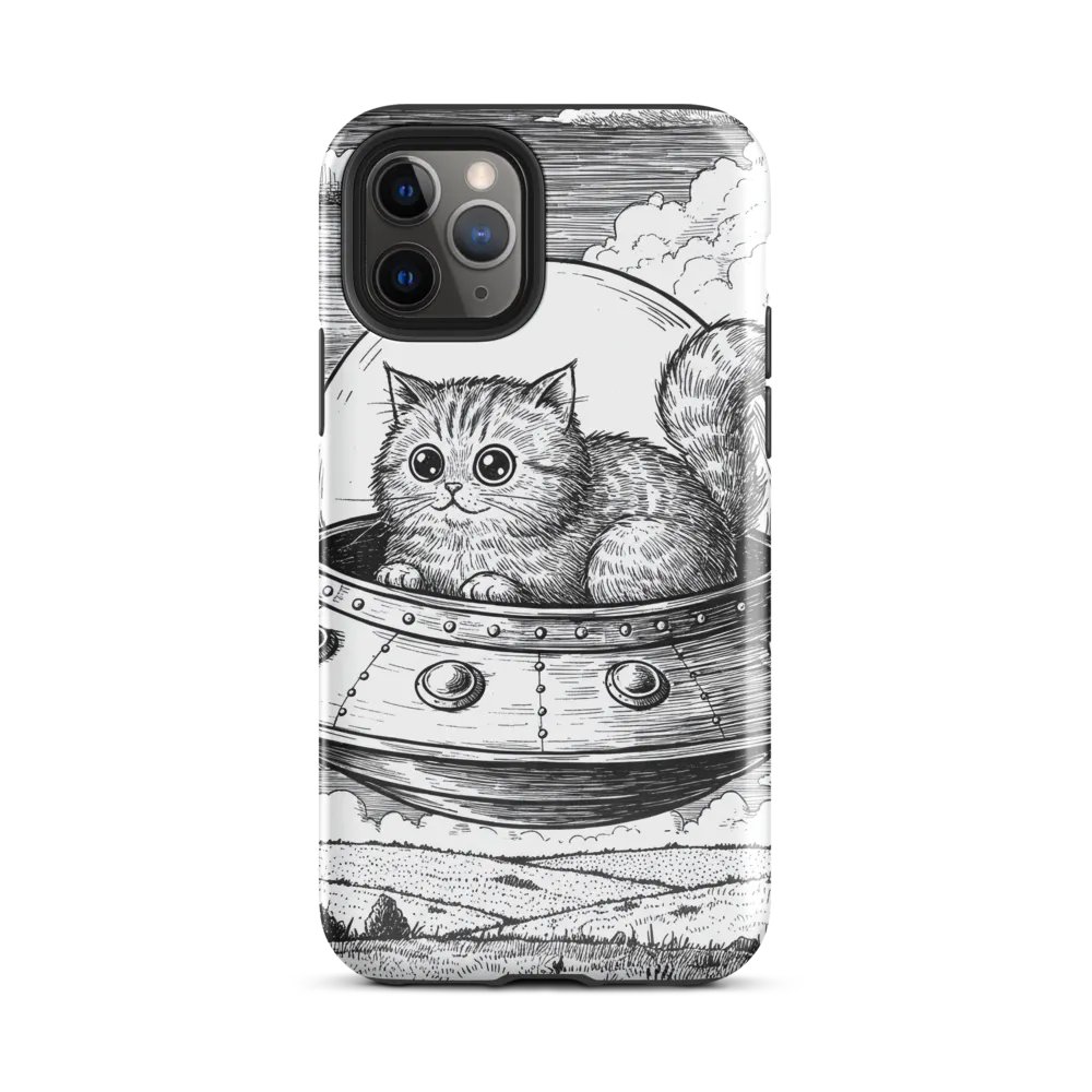 Cosmic Cat Flying Saucer iPhone® Tough Case product image (2)