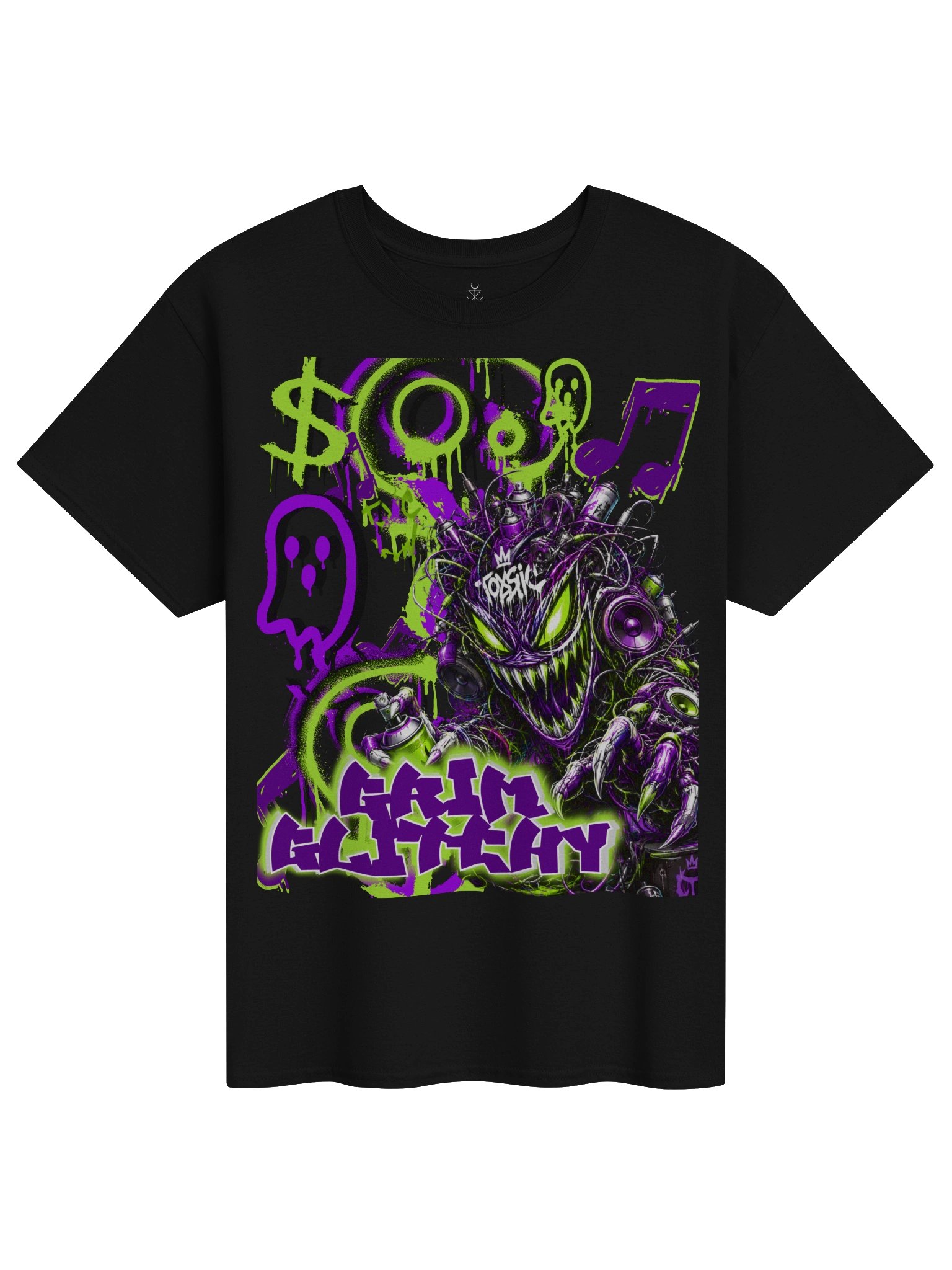 Grim Glitchy Neon Graffiti Tee product image (1)