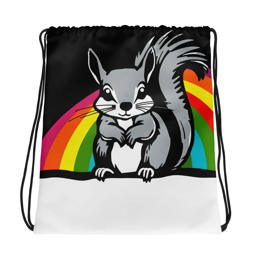 Rainbow Squirrel Drawstring Bag product image (1)