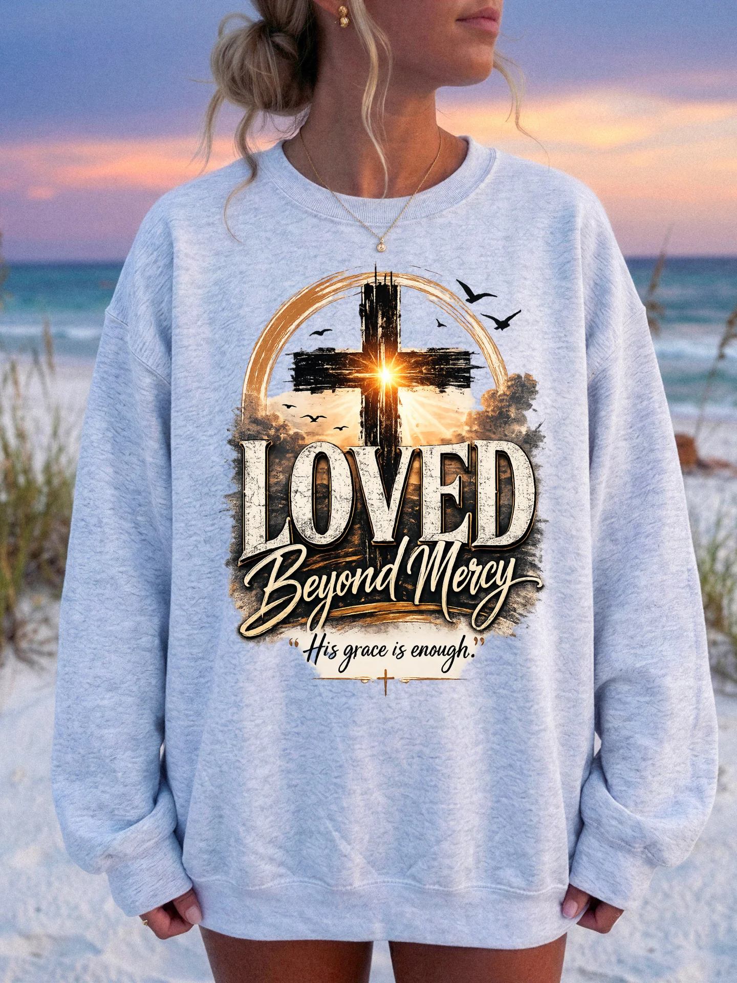 Loved Beyond Mercy Christian Sweatshirt | God's Grace Apparel | Kingdom Life Co. product image (1)