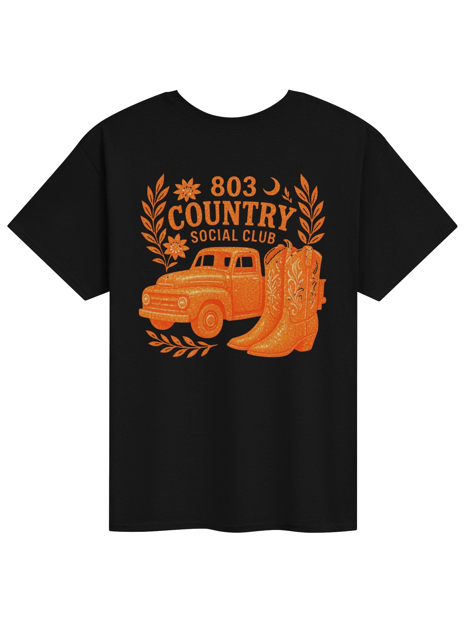 803 Country Social Club Vintage Western Logo Tee Orange Detail product image (2)