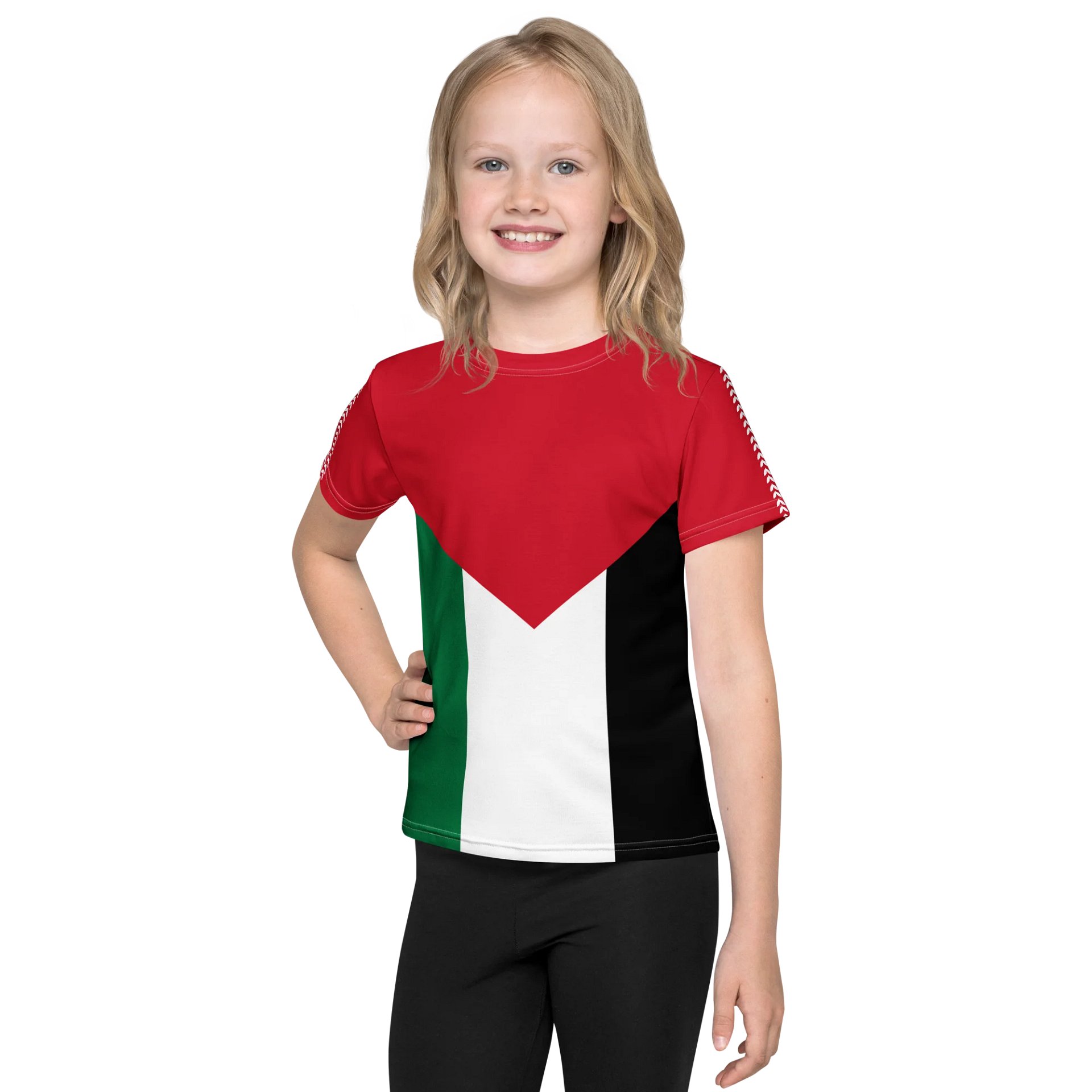 Palestine Flag Olive Vine Short Sleeve Kids T-shirt product image (2)