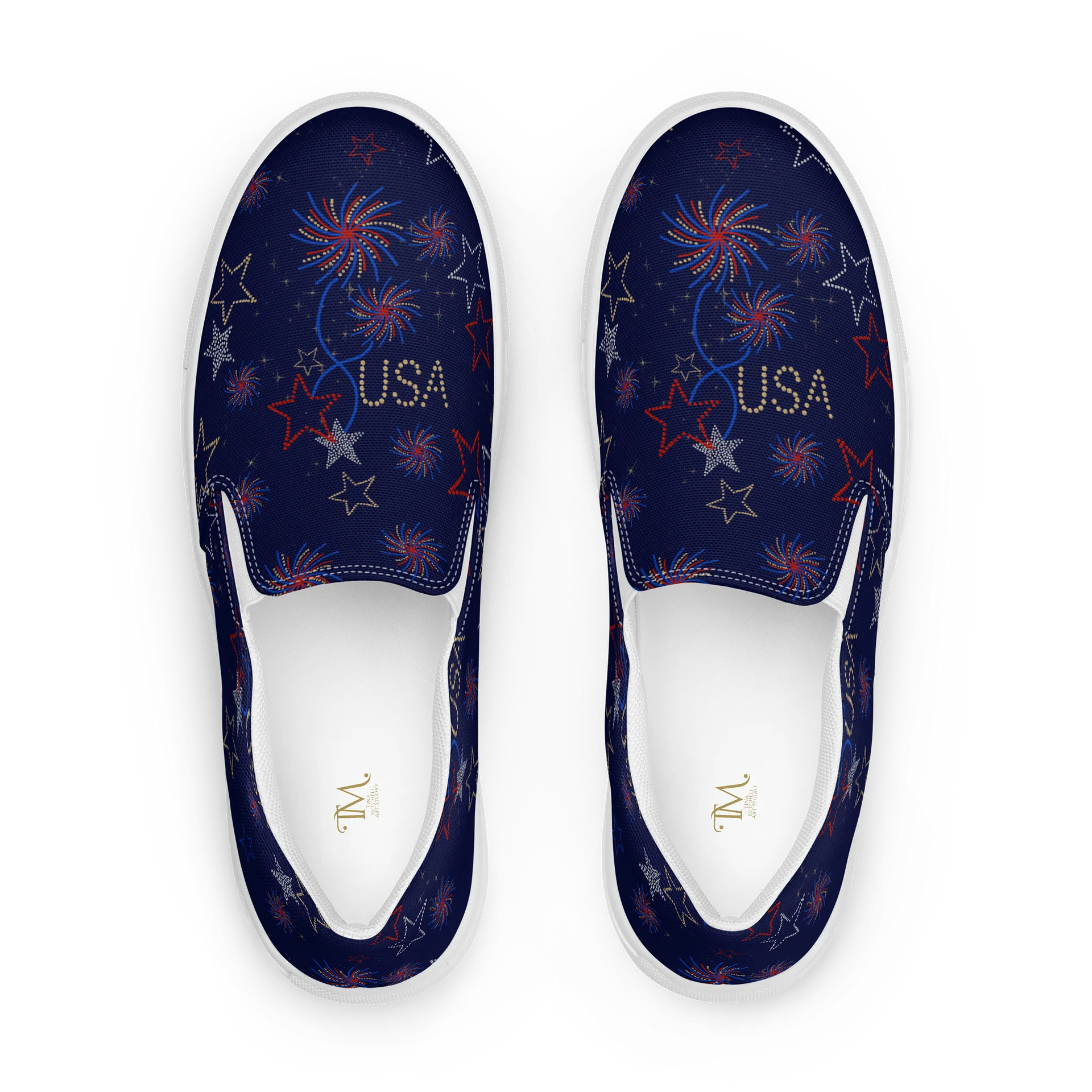 Patriotic Fireworks – Men's Slip-On Canvas Shoes product image (2)