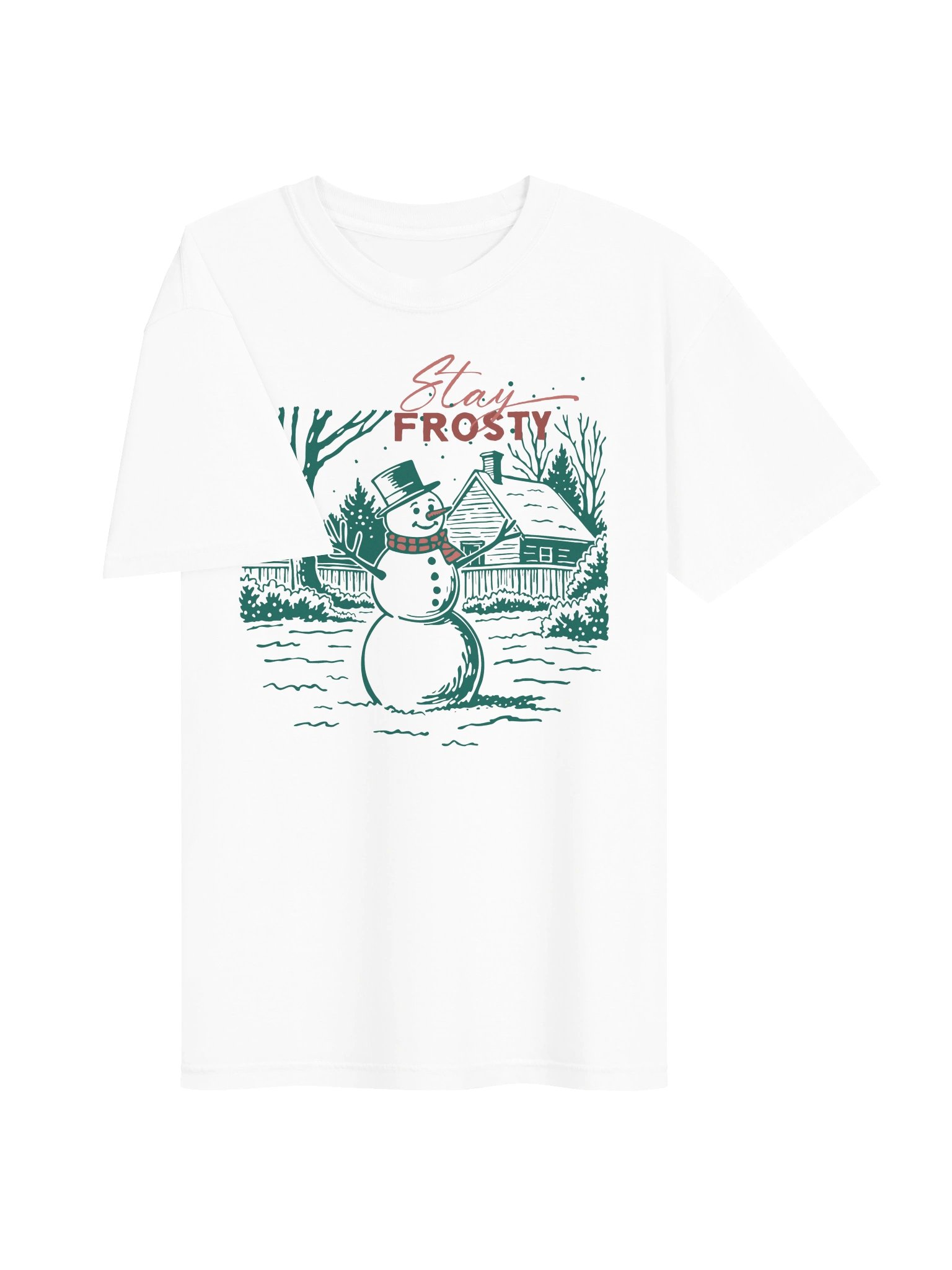 Stay Frosty retro Christmas t-shirt with a vintage snowman scene product image (39)
